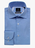 Milan Blue Houndstooth Jacquard Shirt