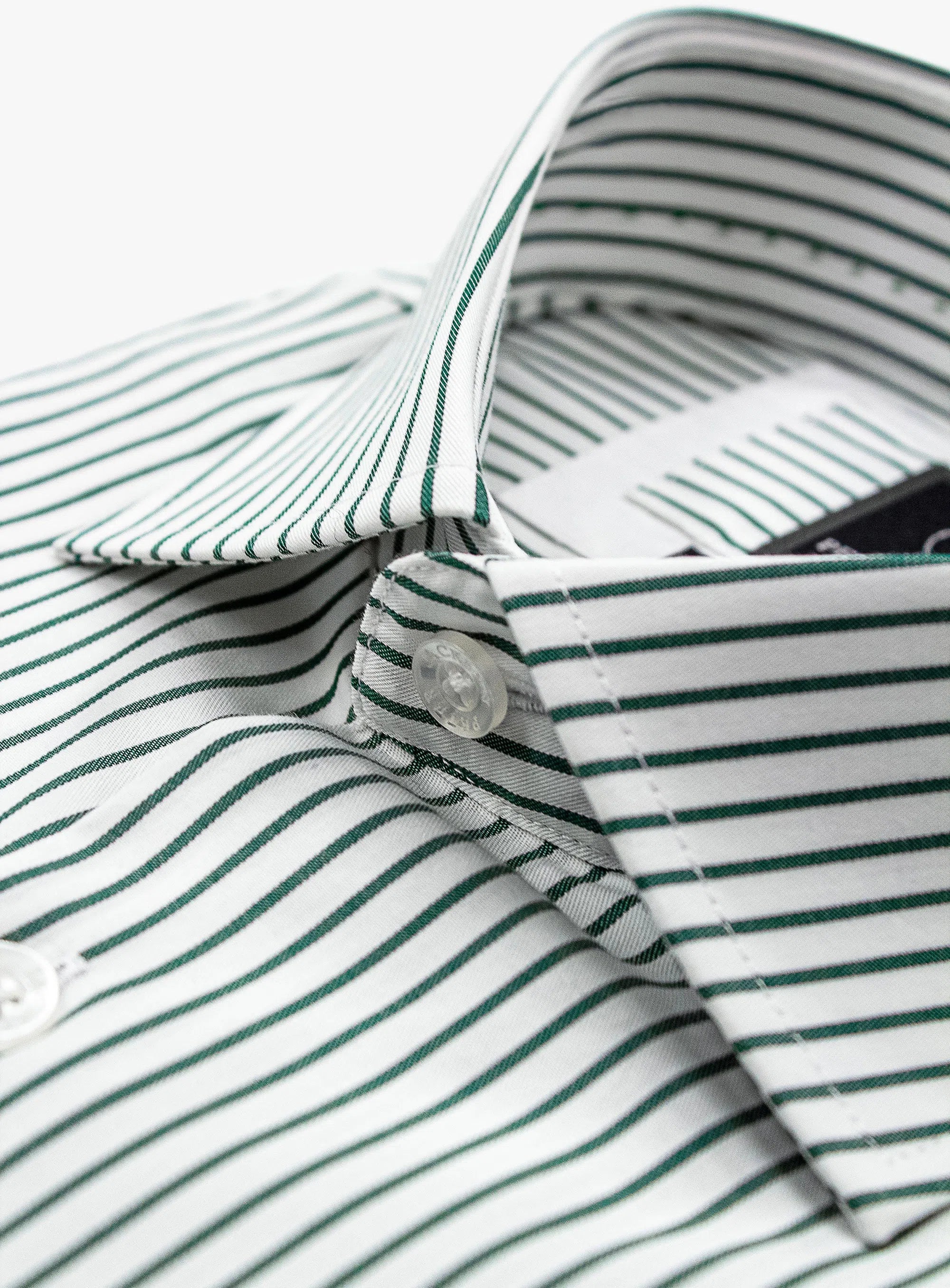 Milan White and Green Striped Shirt