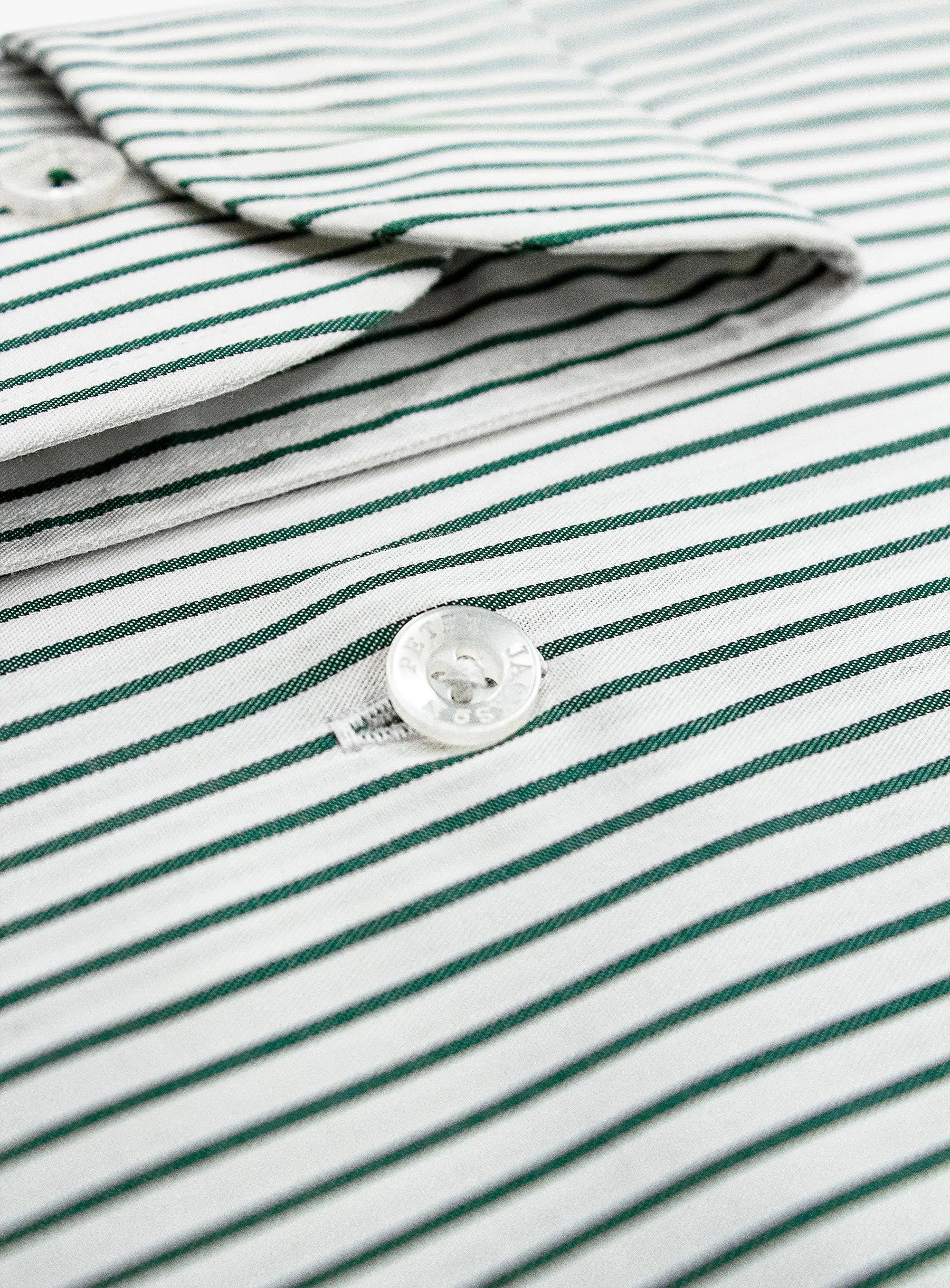 Milan White and Green Striped Shirt