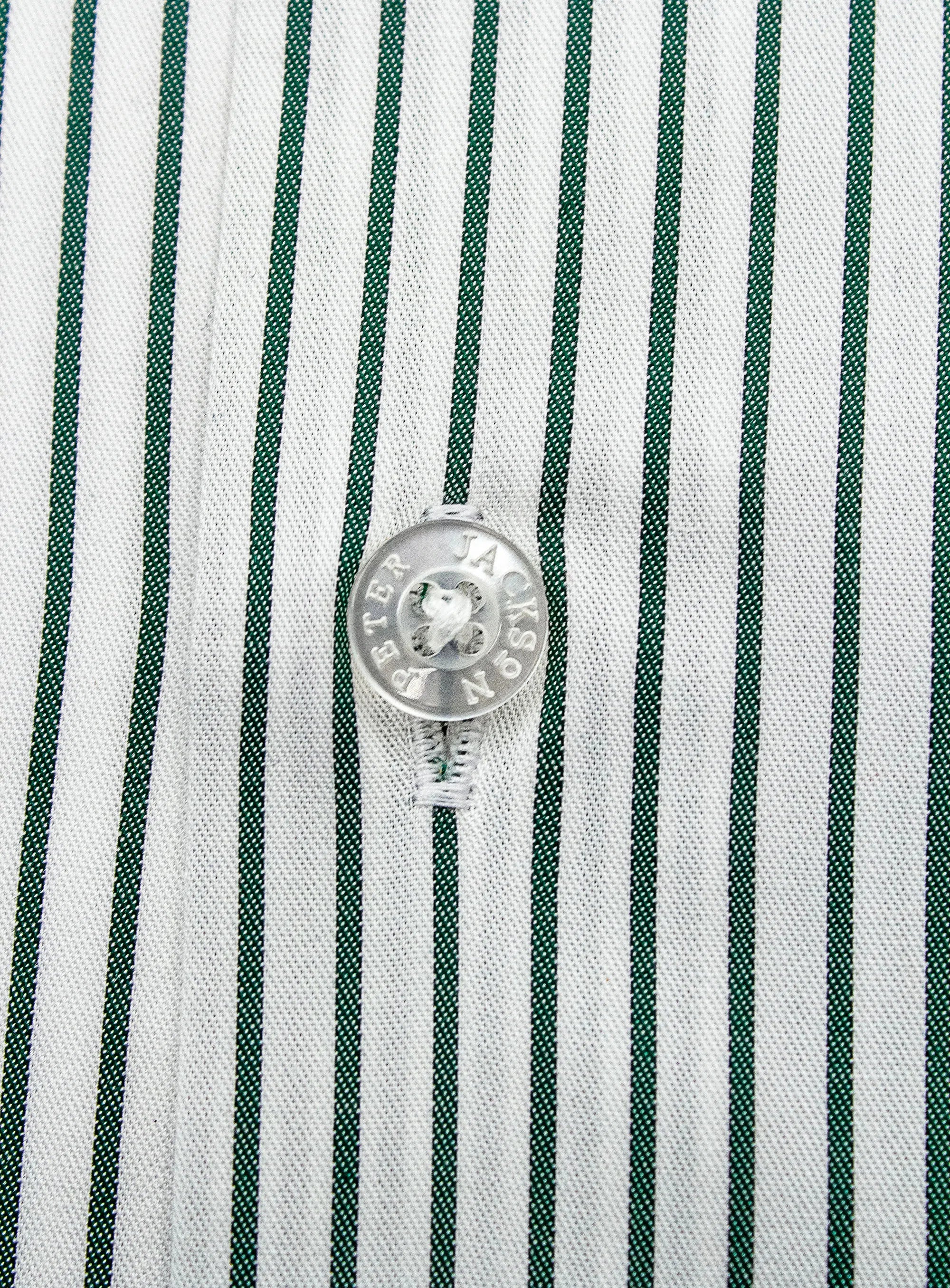 Milan White and Green Striped Shirt