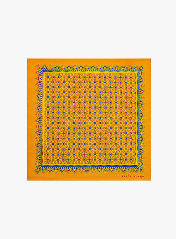 Royal Yellow Medallion Pocket Square