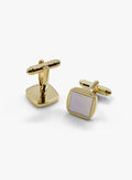 Square Gold with Mother of Pearl Center Cufflinks