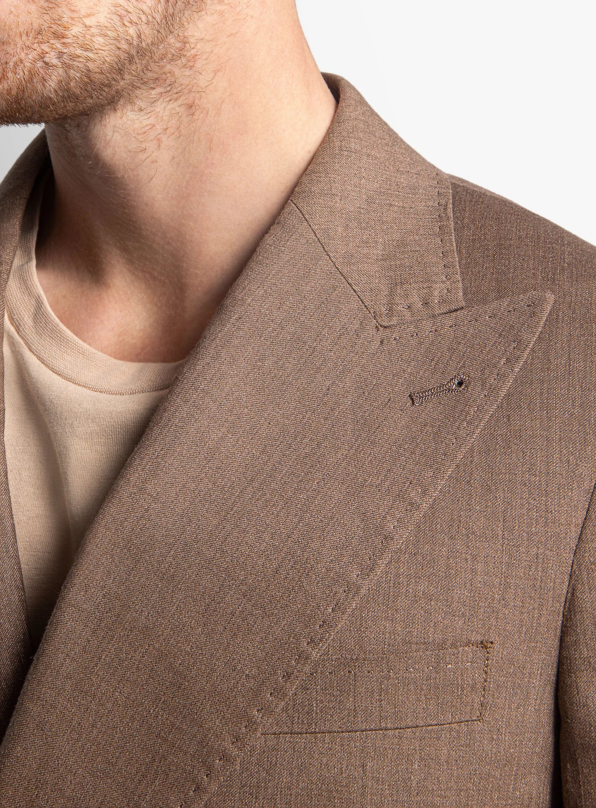 Tommaso Double Breasted Chocolate Twill Jacket