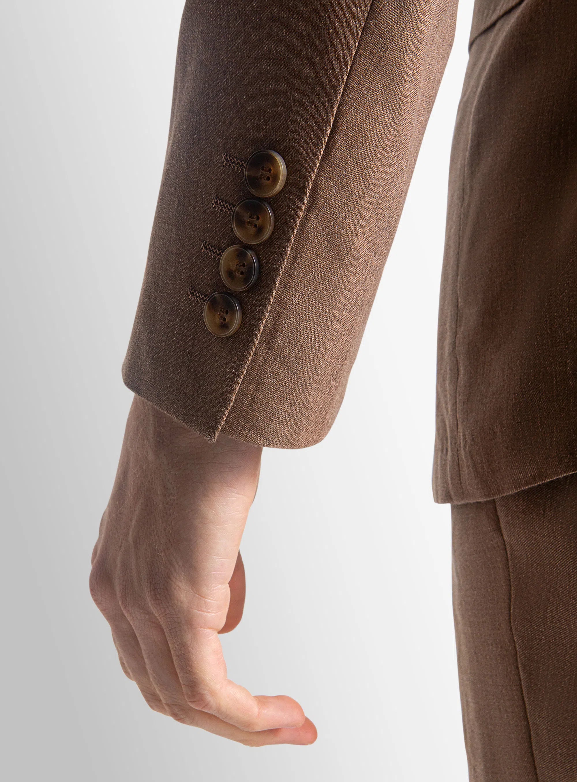 Tommaso Double Breasted Chocolate Twill Jacket