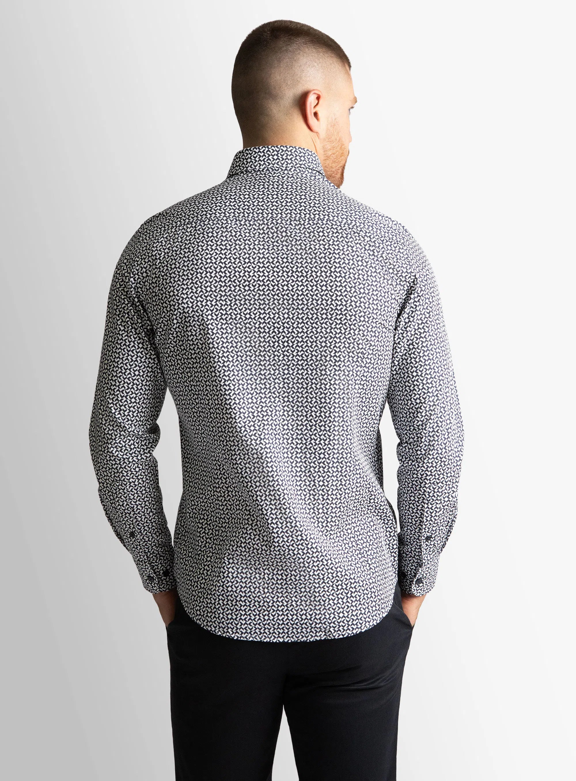 Vittoria Navy/White Geo Pattern Shirt