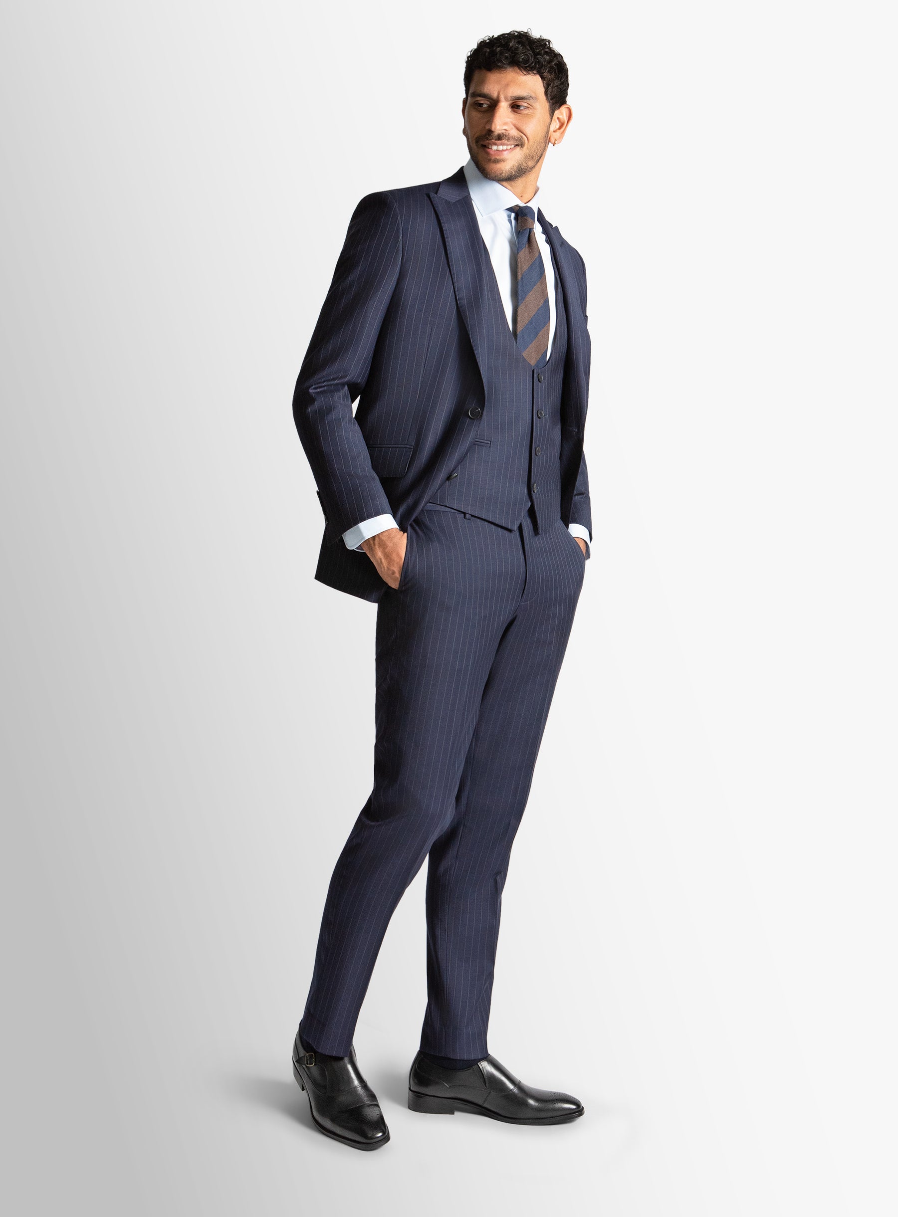 Giancarlo Pinstripe Navy Suit