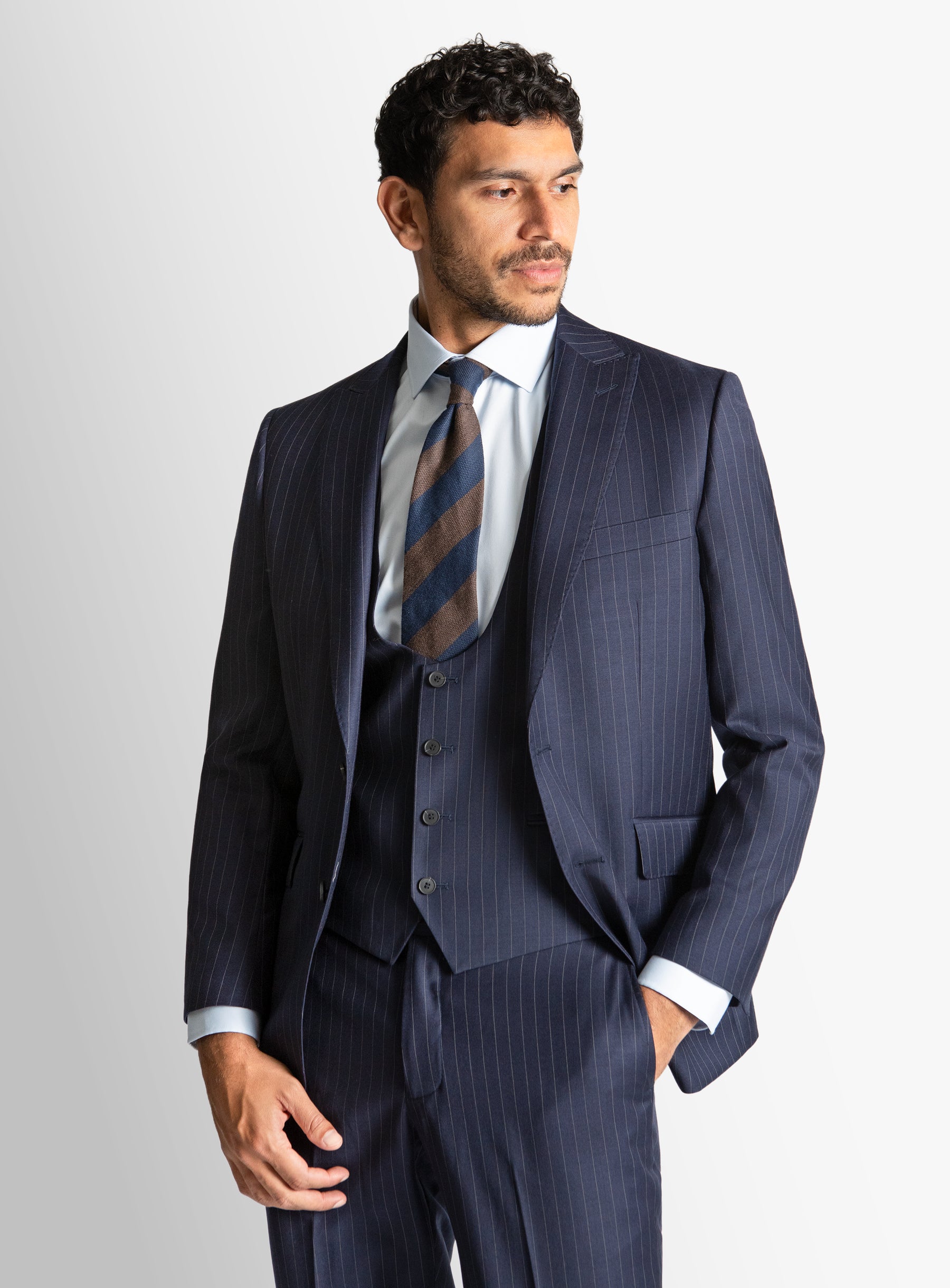Giancarlo Pinstripe Navy Suit