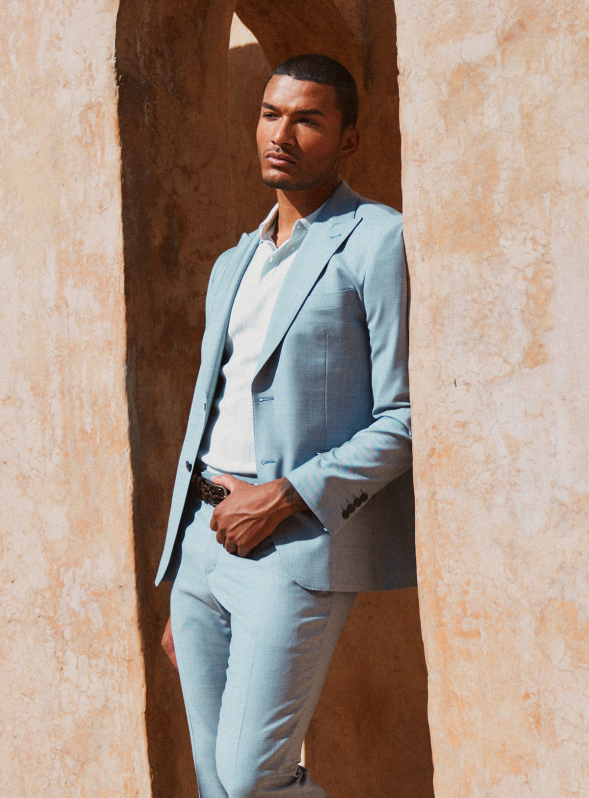 Seraffo Sharkskin Blue Suit