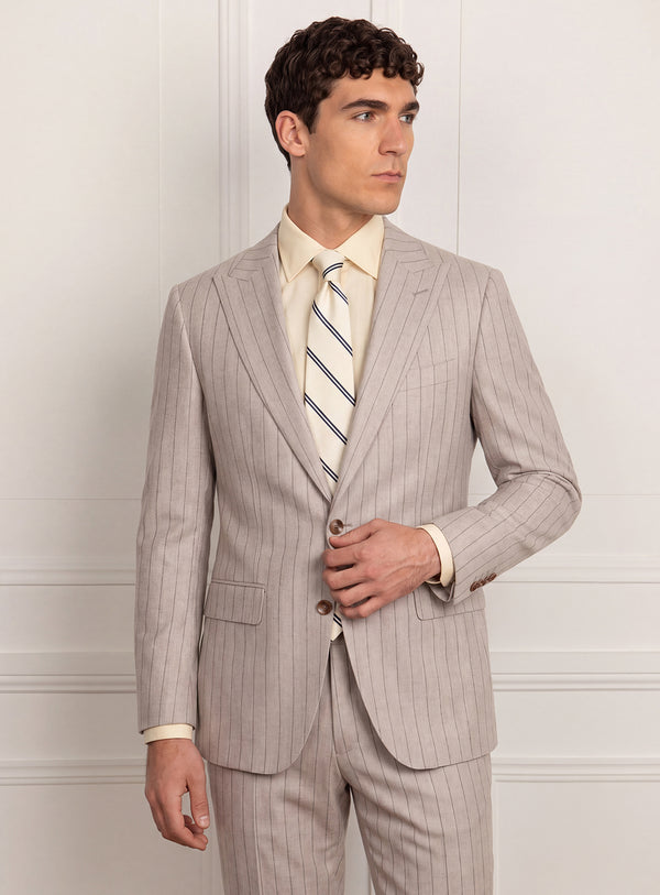 Giacomo Stripe Taupe Suit