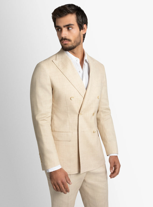 Tommaso Double Breasted Sand Jacket