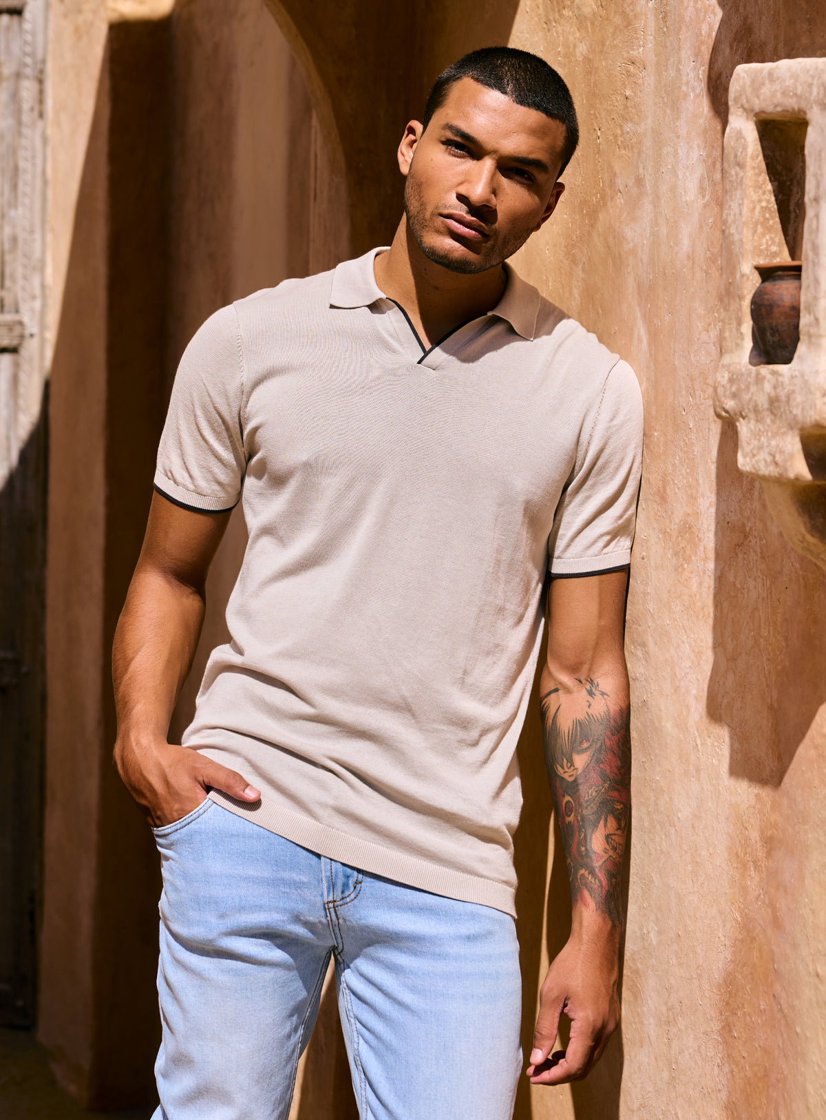 Acosta Ecru Polo Shirt
