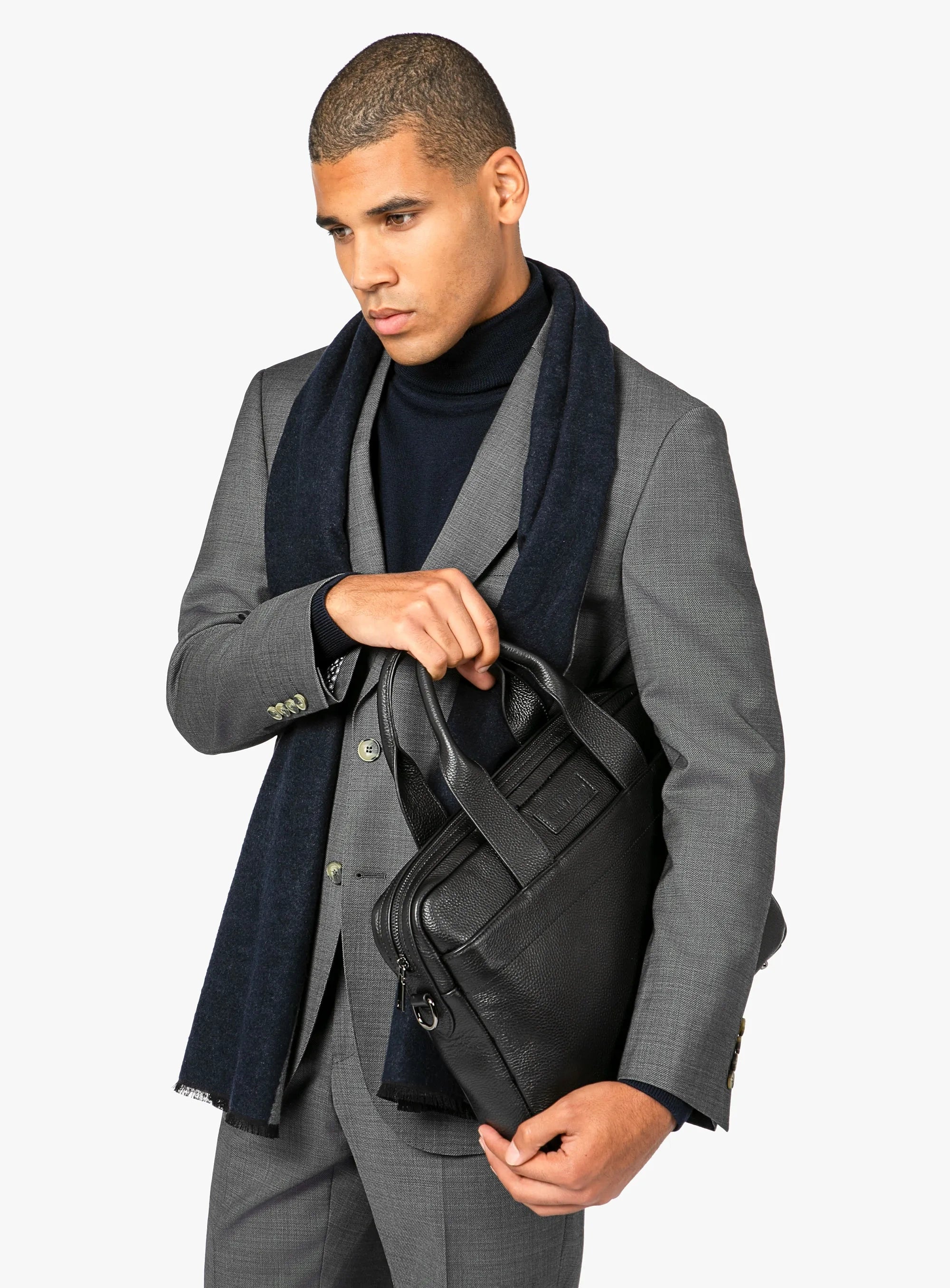 Aldo Black Leather Briefcase