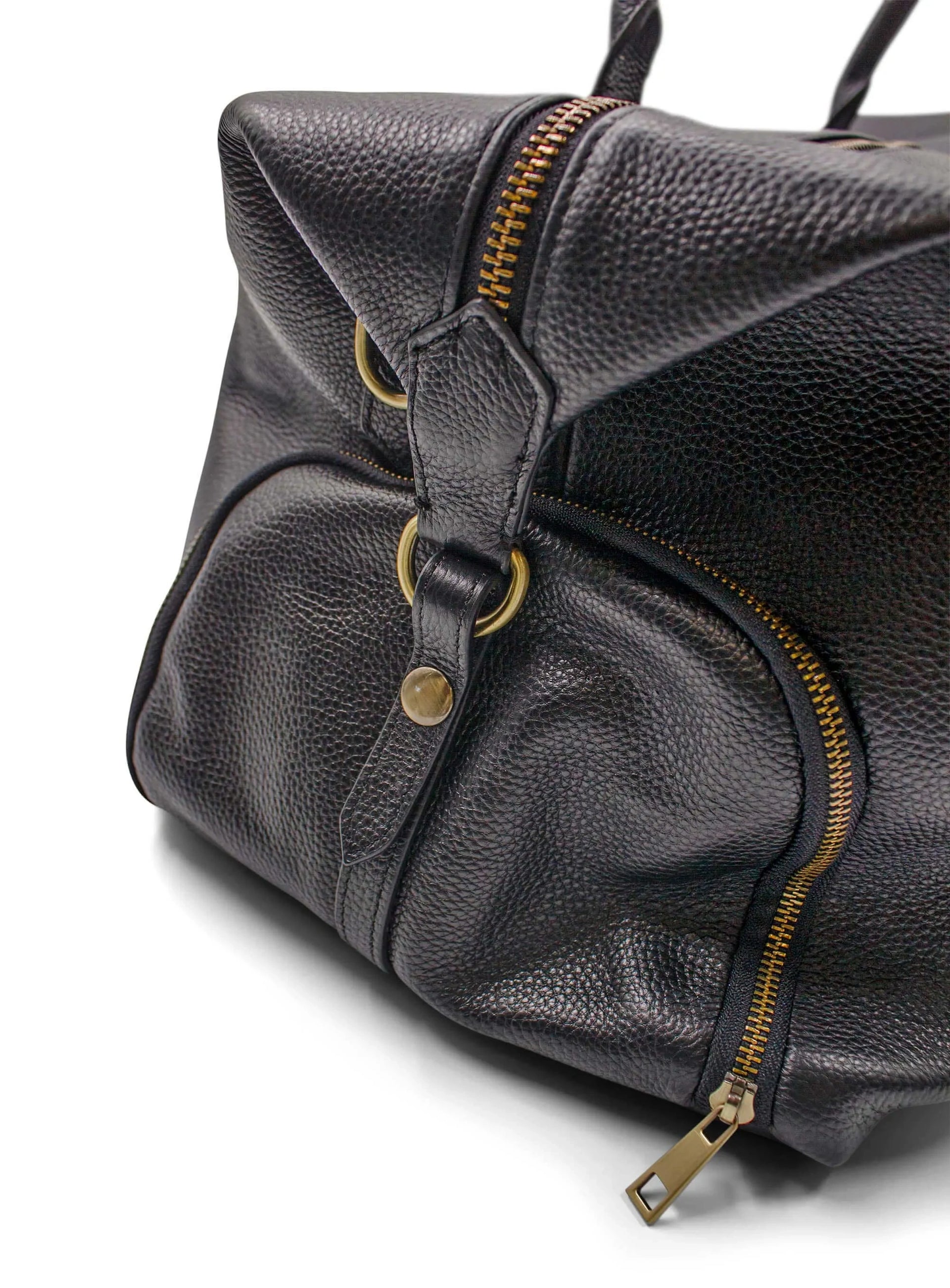 Alessio Black Pebbled Leather Bag