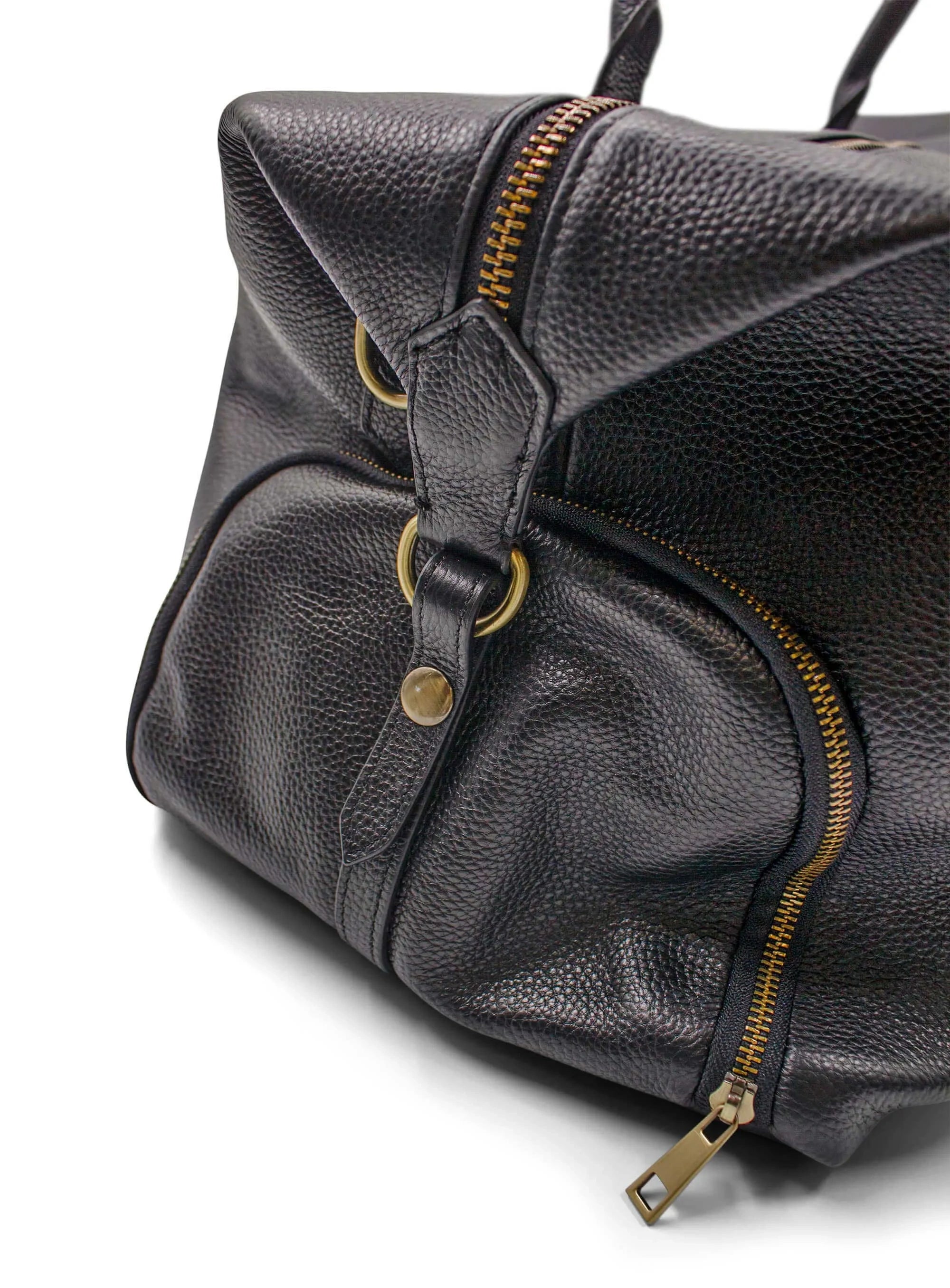 Alessio Black Pebbled Leather Bag