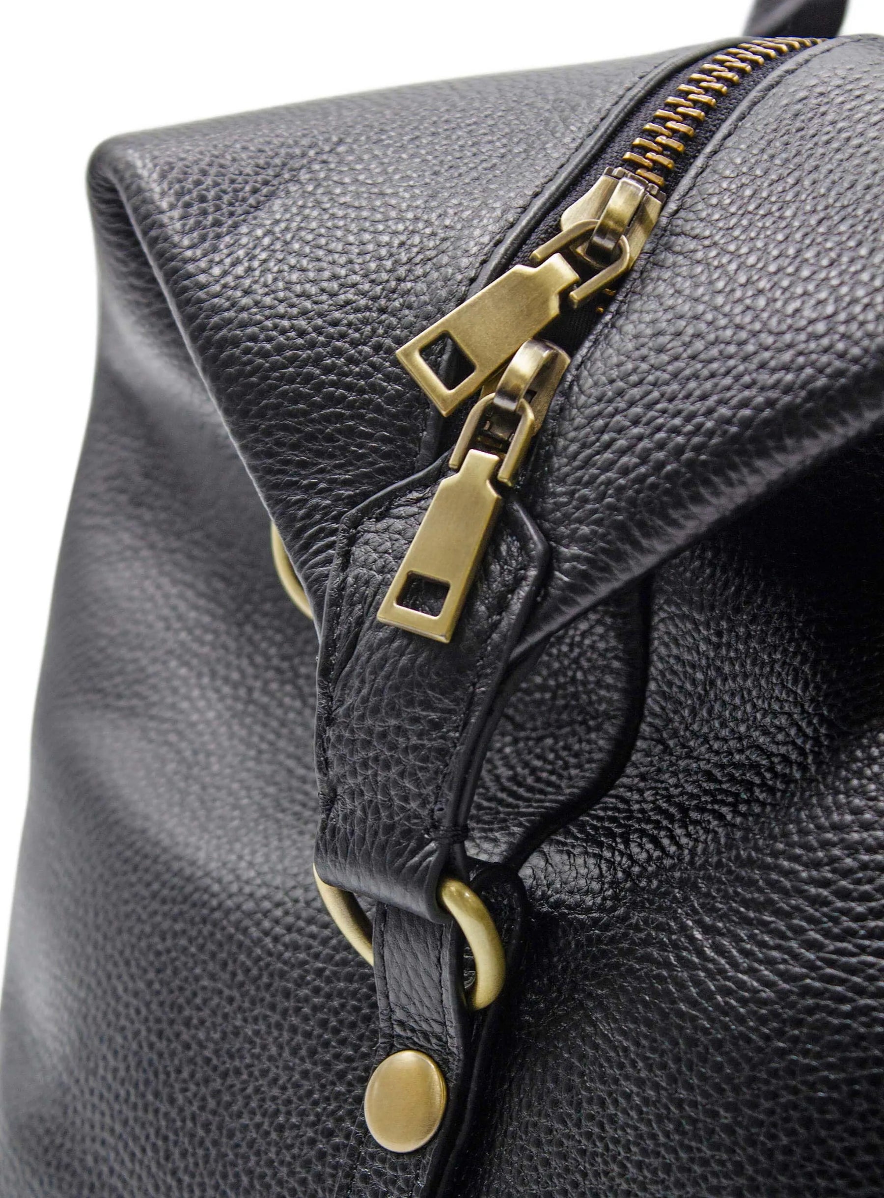 Alessio Black Pebbled Leather Bag