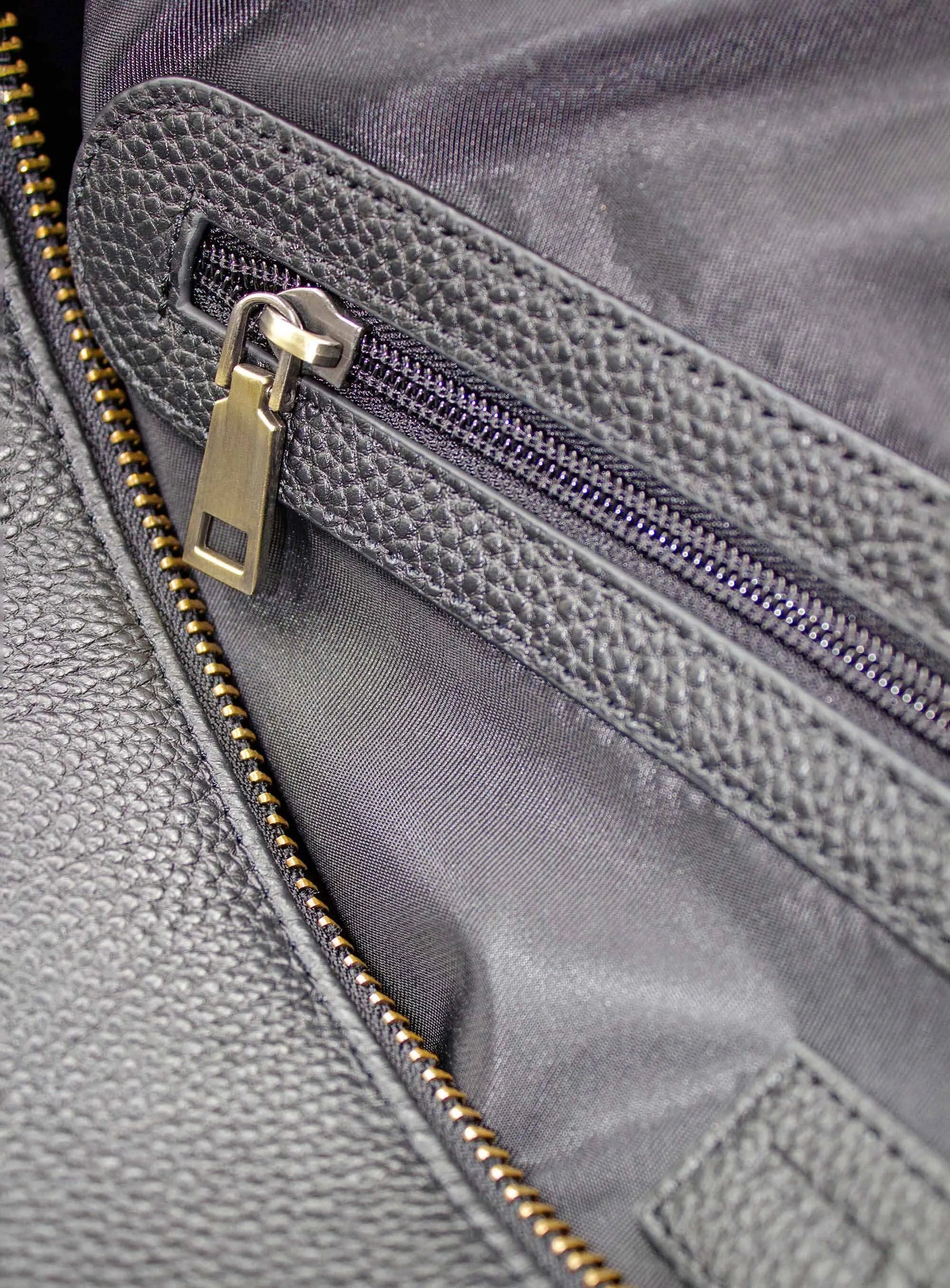 Alessio Black Pebbled Leather Bag