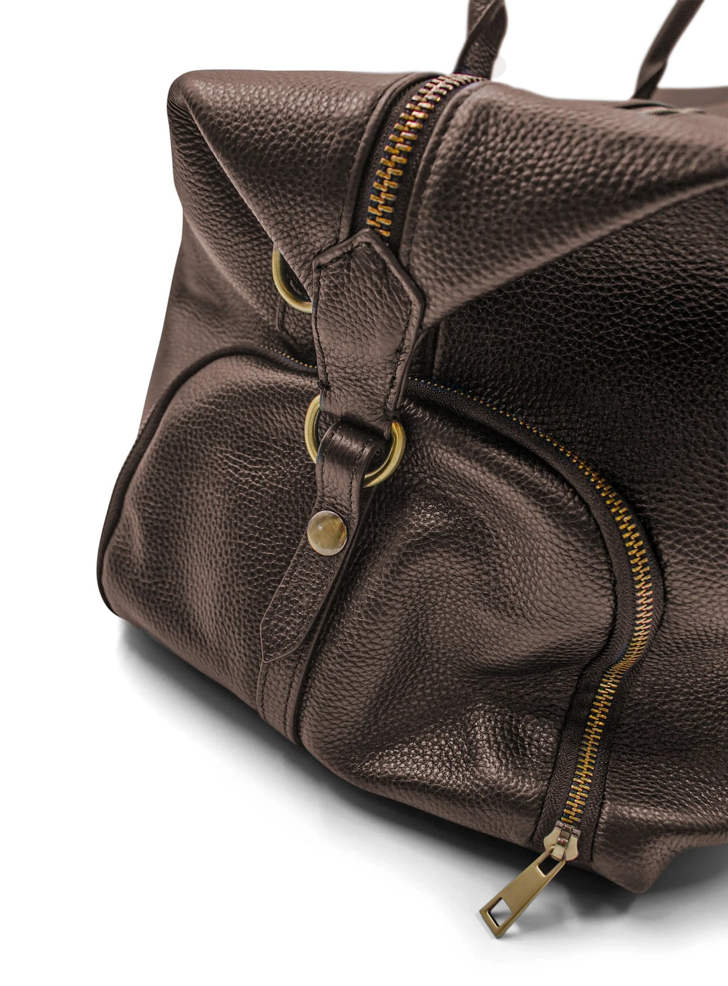 Alessio Brown Pebbled Leather Bag