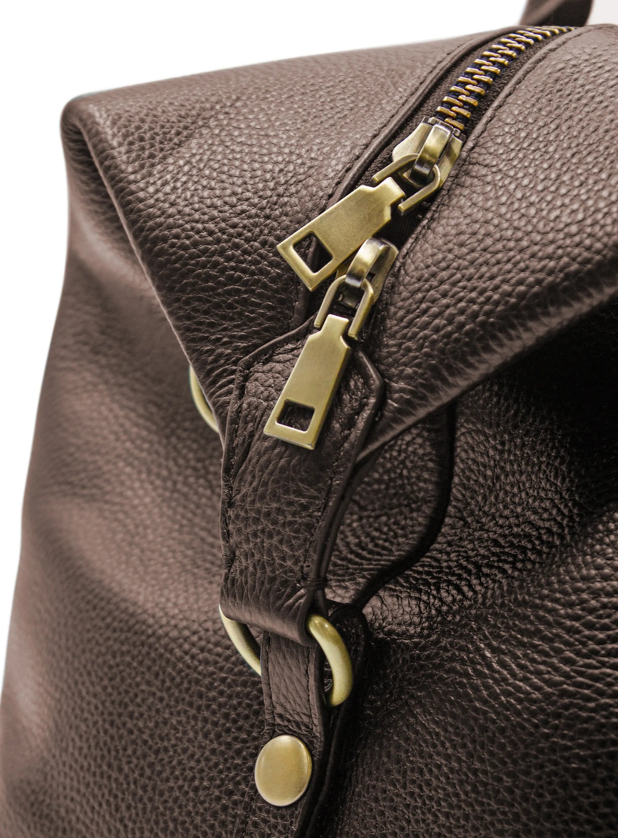 Alessio Brown Pebbled Leather Bag
