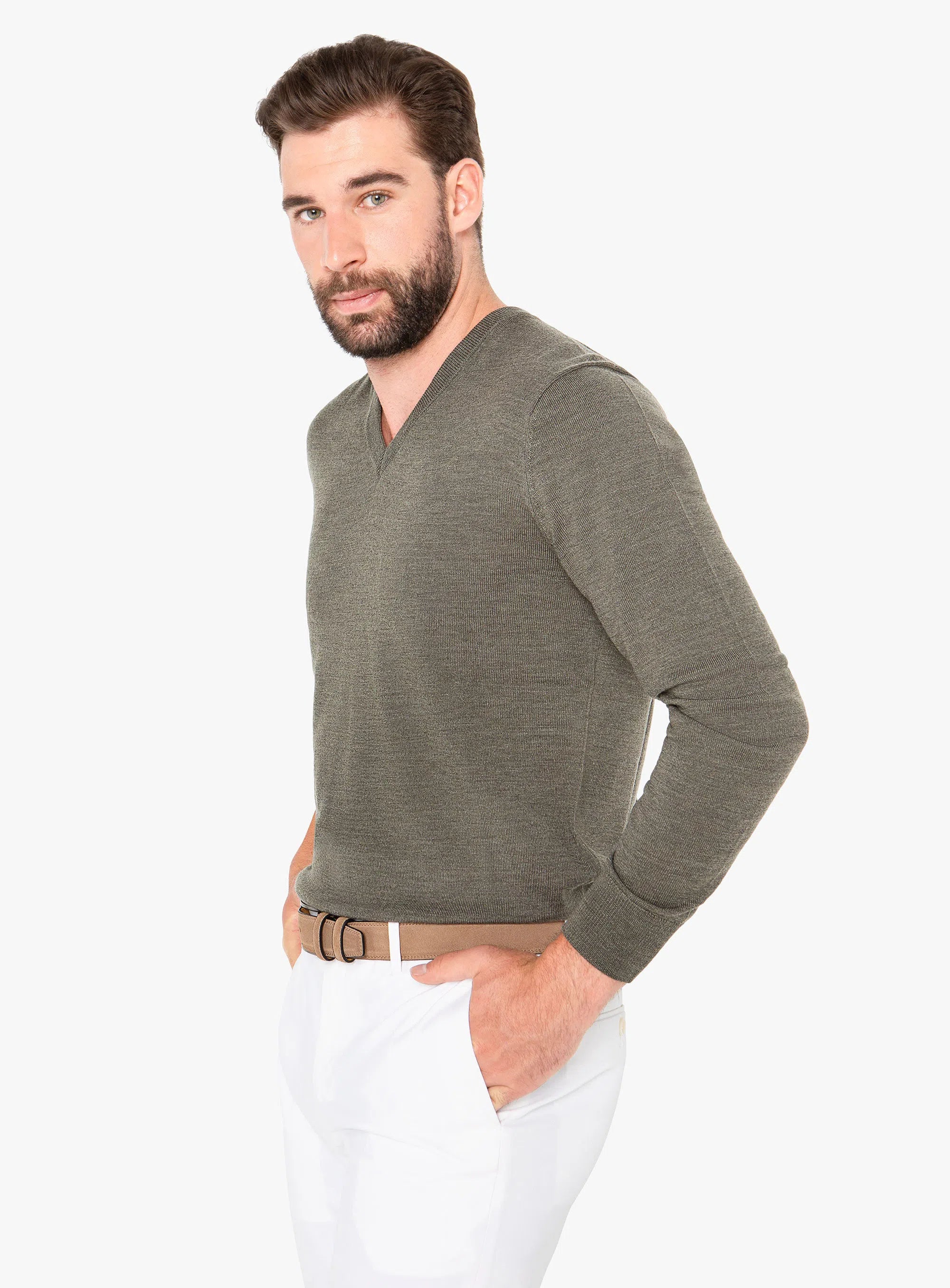 Arco Sage Merino V-Neck Knit