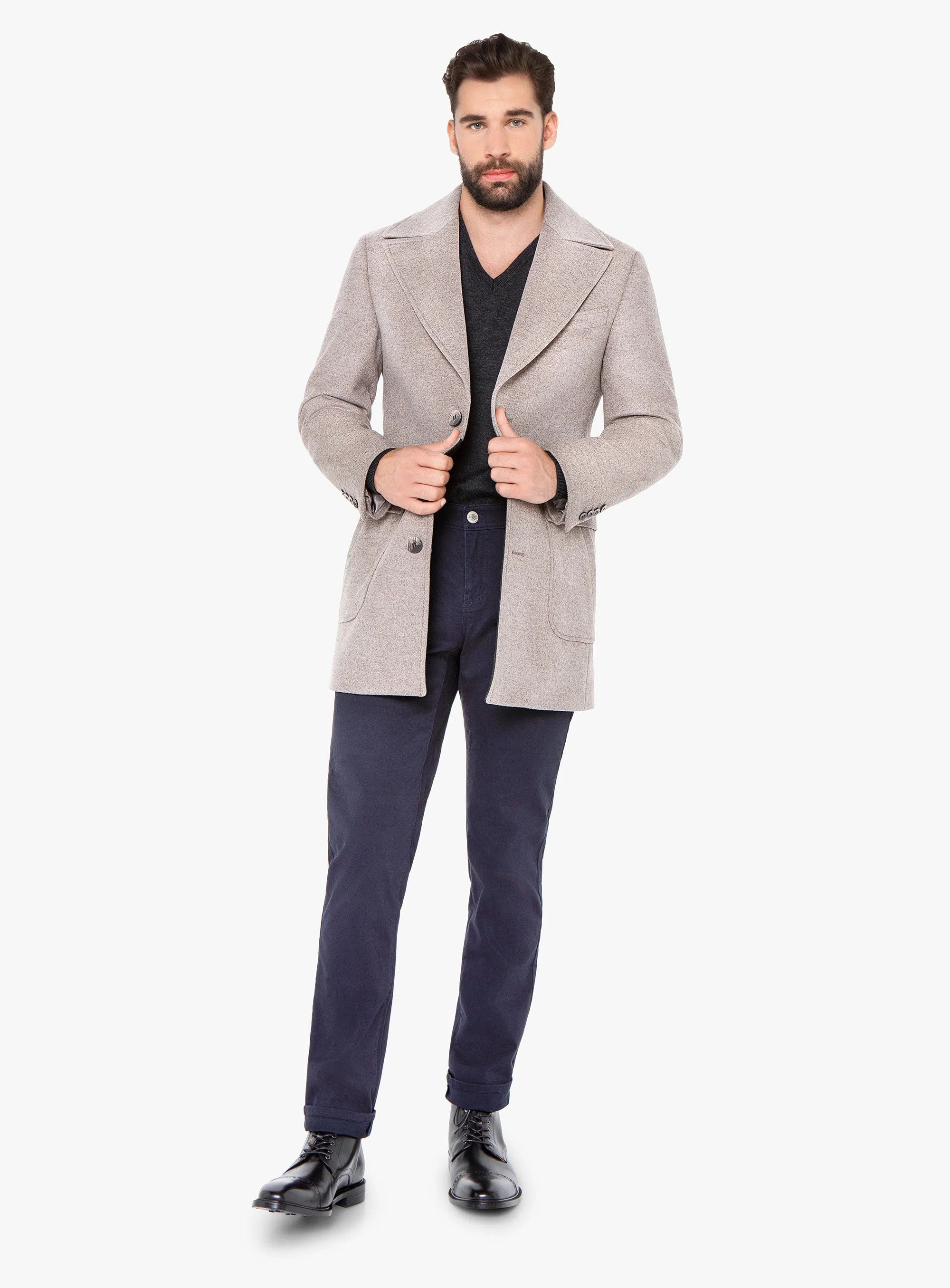 Asiago Oatmeal Wool Cashmere Overcoat