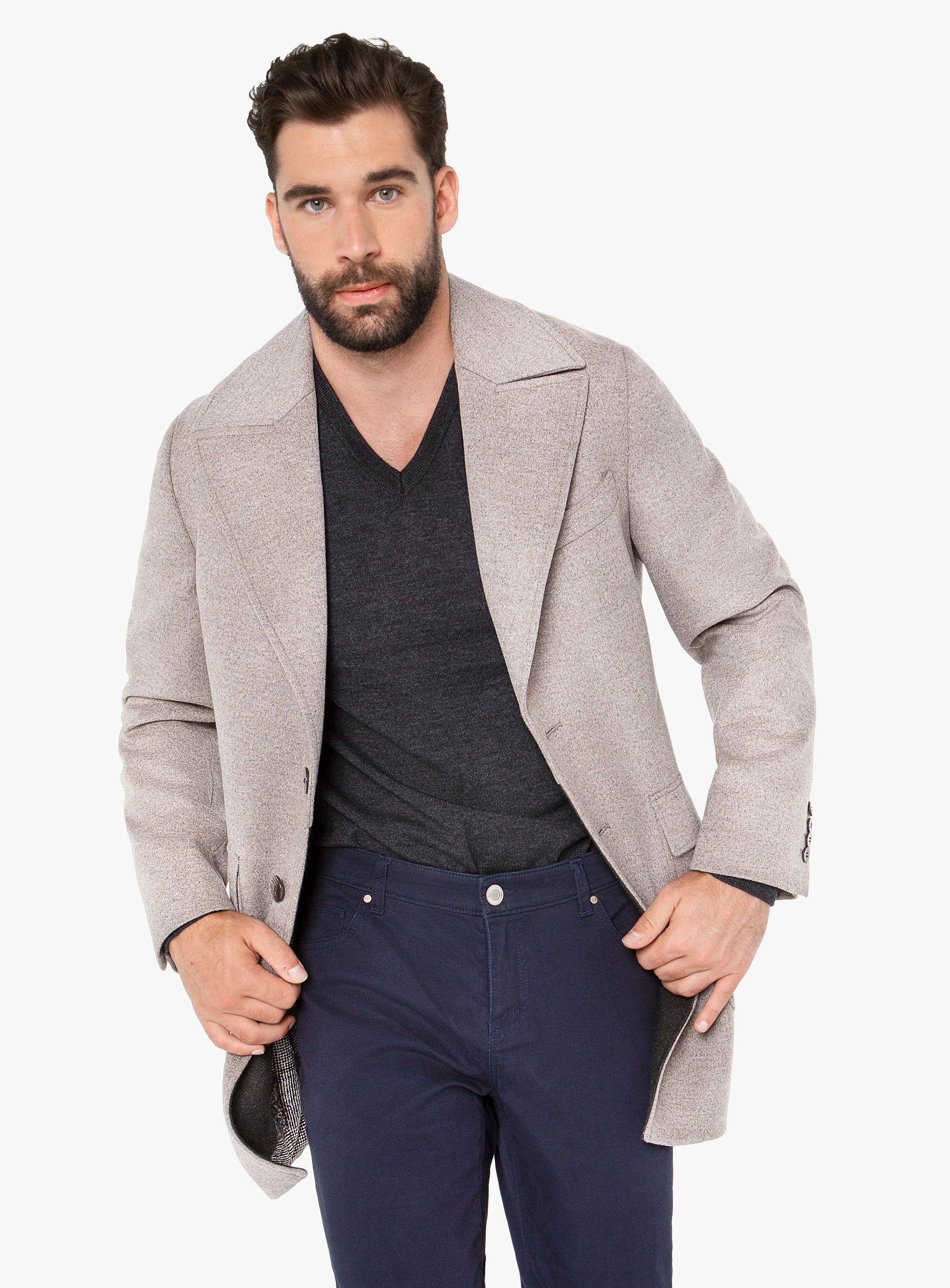 Asiago Oatmeal Wool Cashmere Overcoat