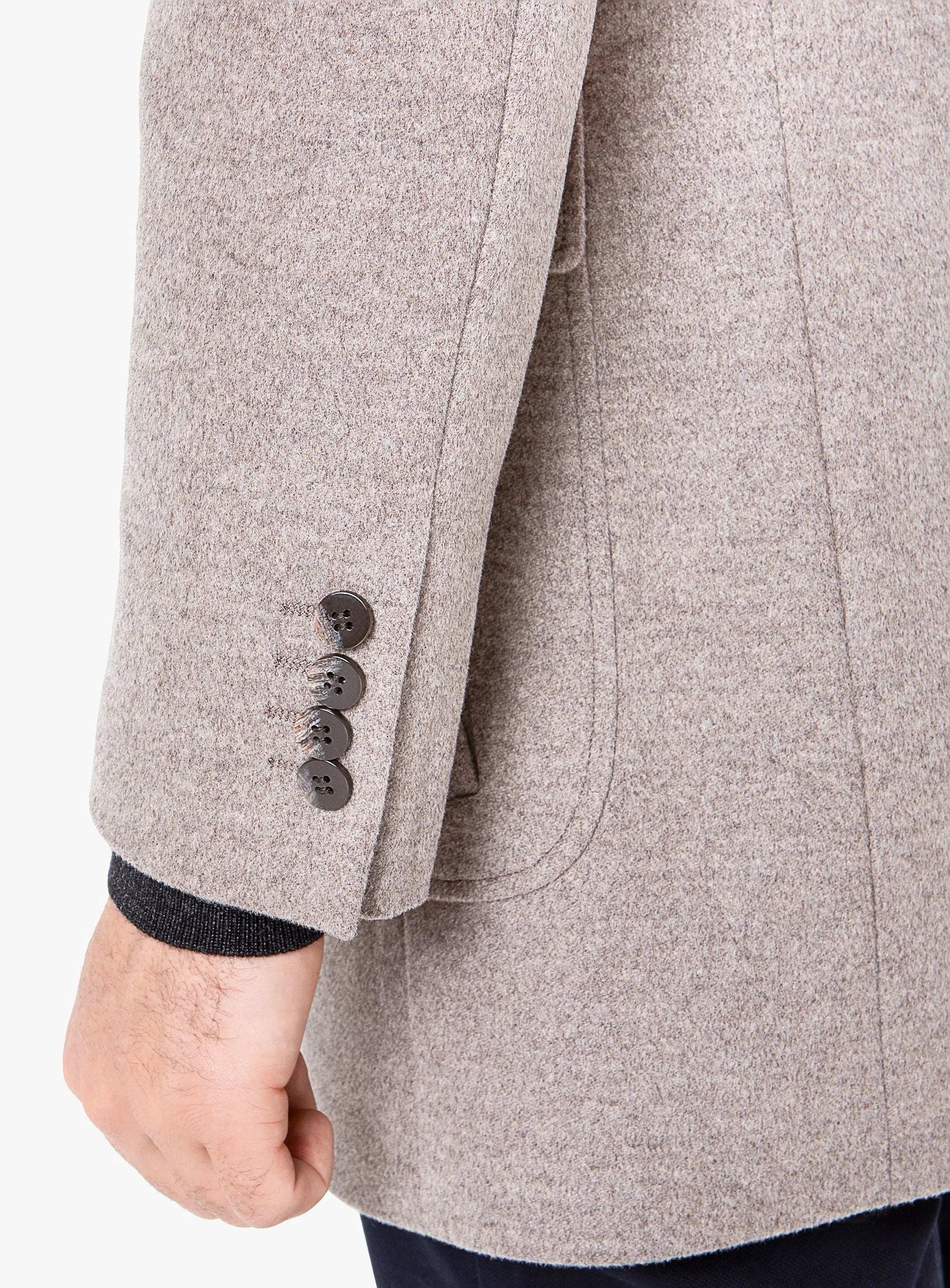 Asiago Oatmeal Wool Cashmere Overcoat