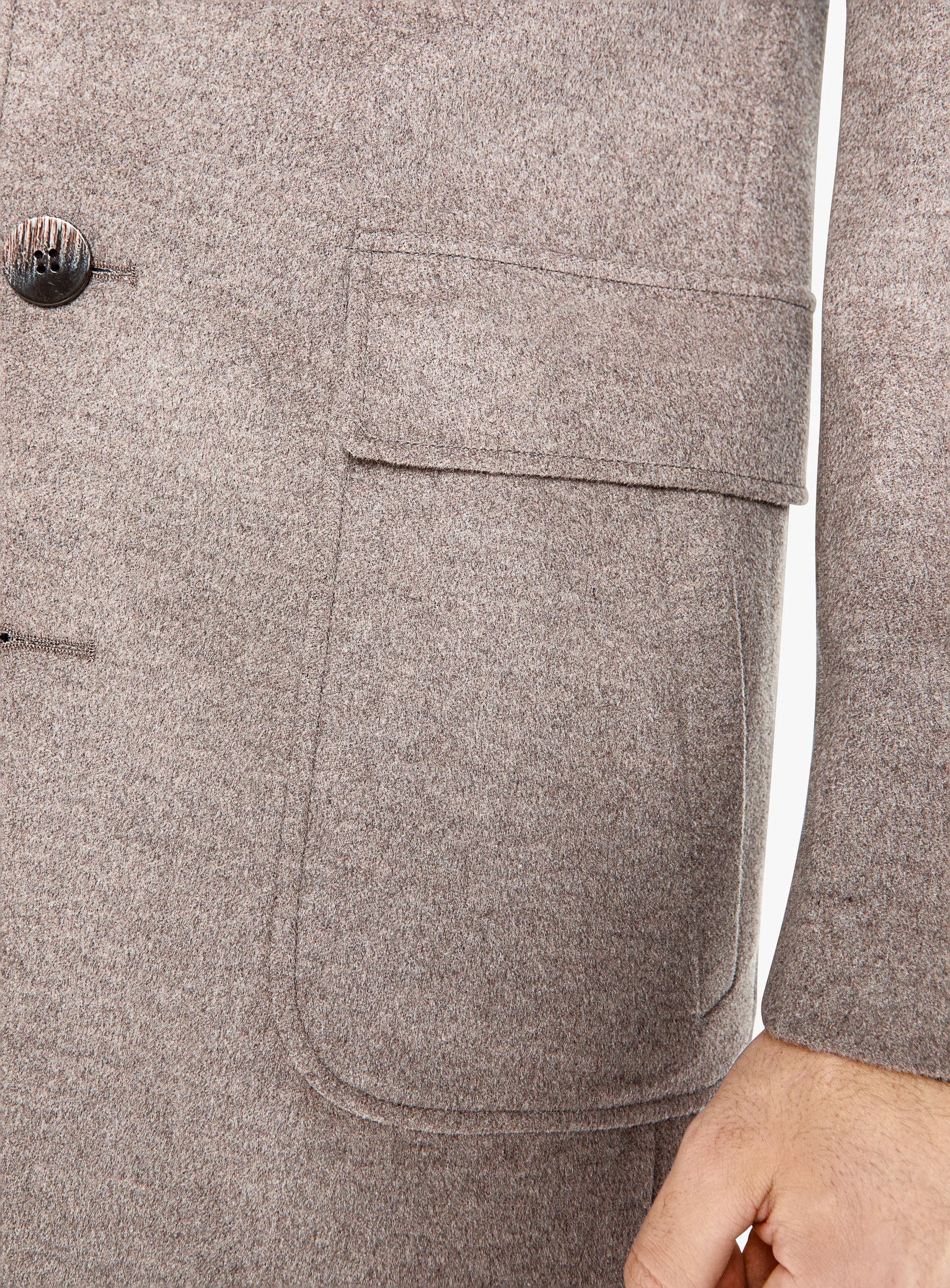 Asiago Oatmeal Wool Cashmere Overcoat