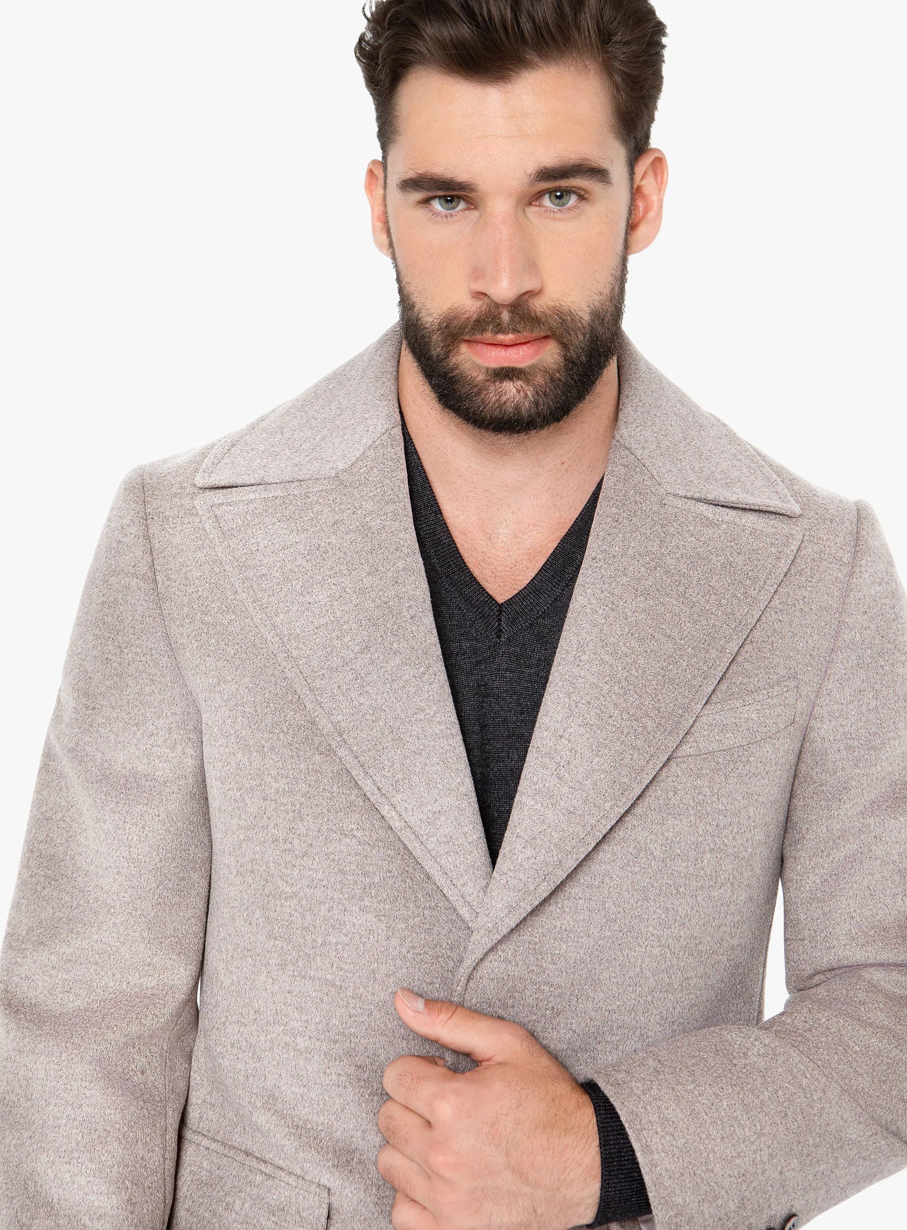 Asiago Oatmeal Wool Cashmere Overcoat