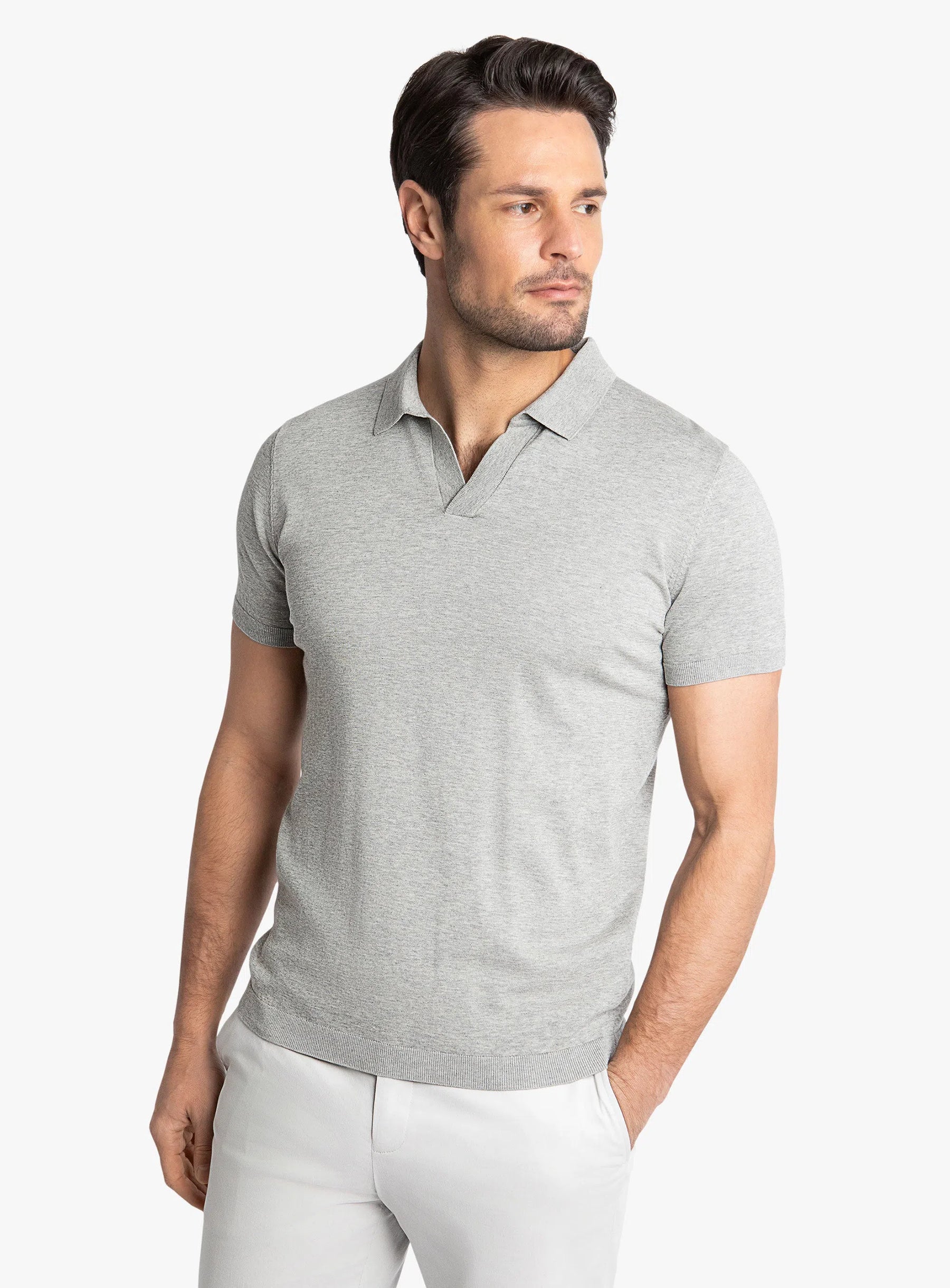 Asti Short Sleeve Grey Marle Polo