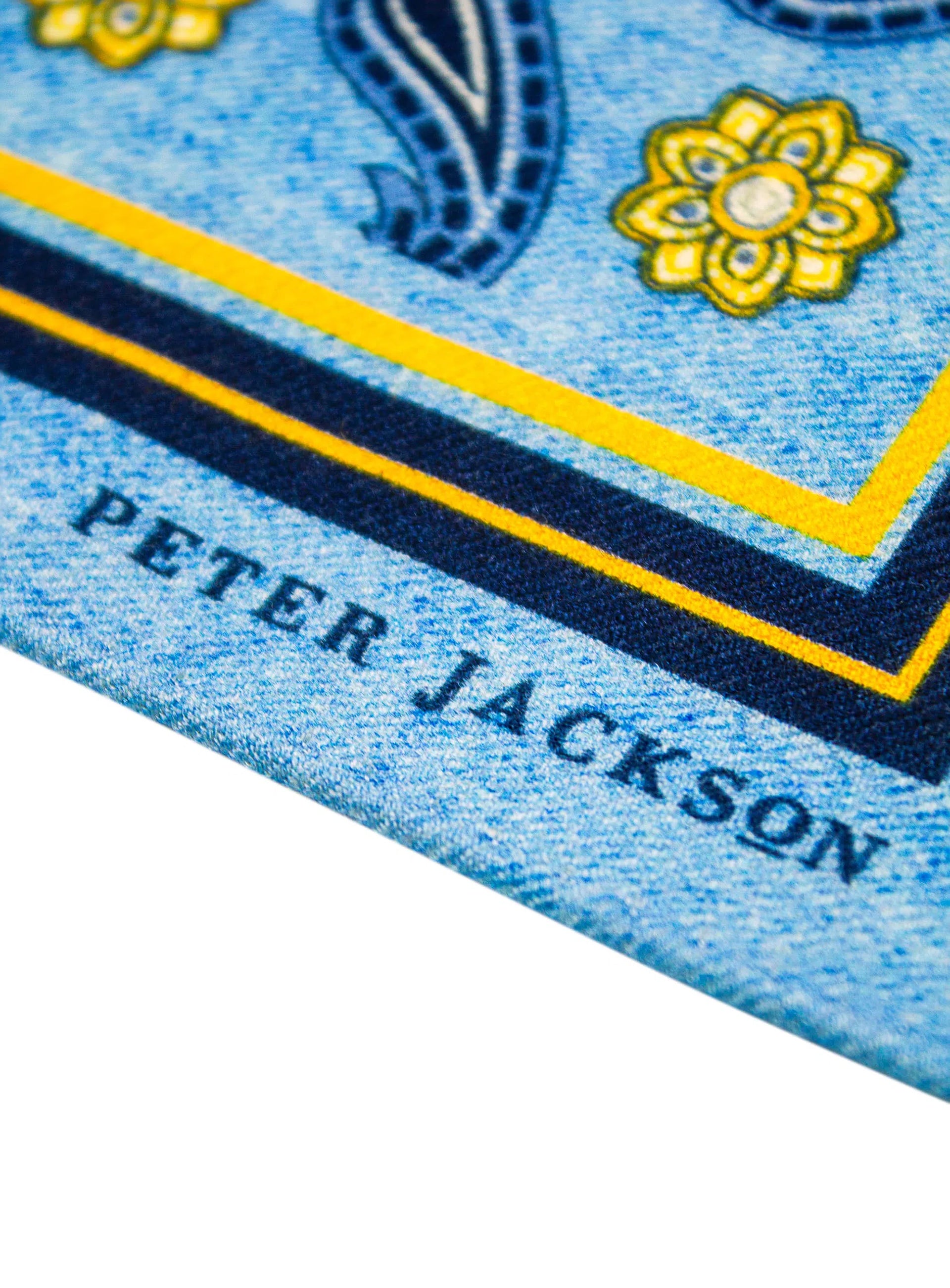 Azure Paisley Garden Pocket Square