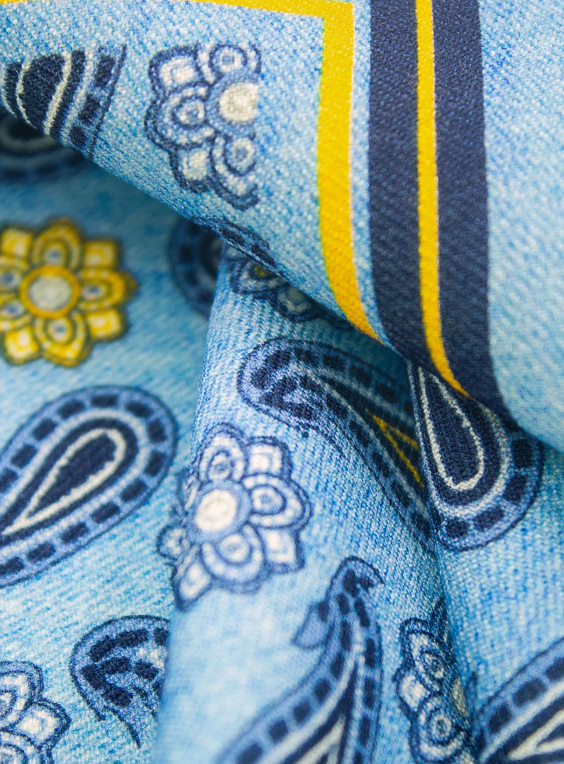 Azure Paisley Garden Pocket Square