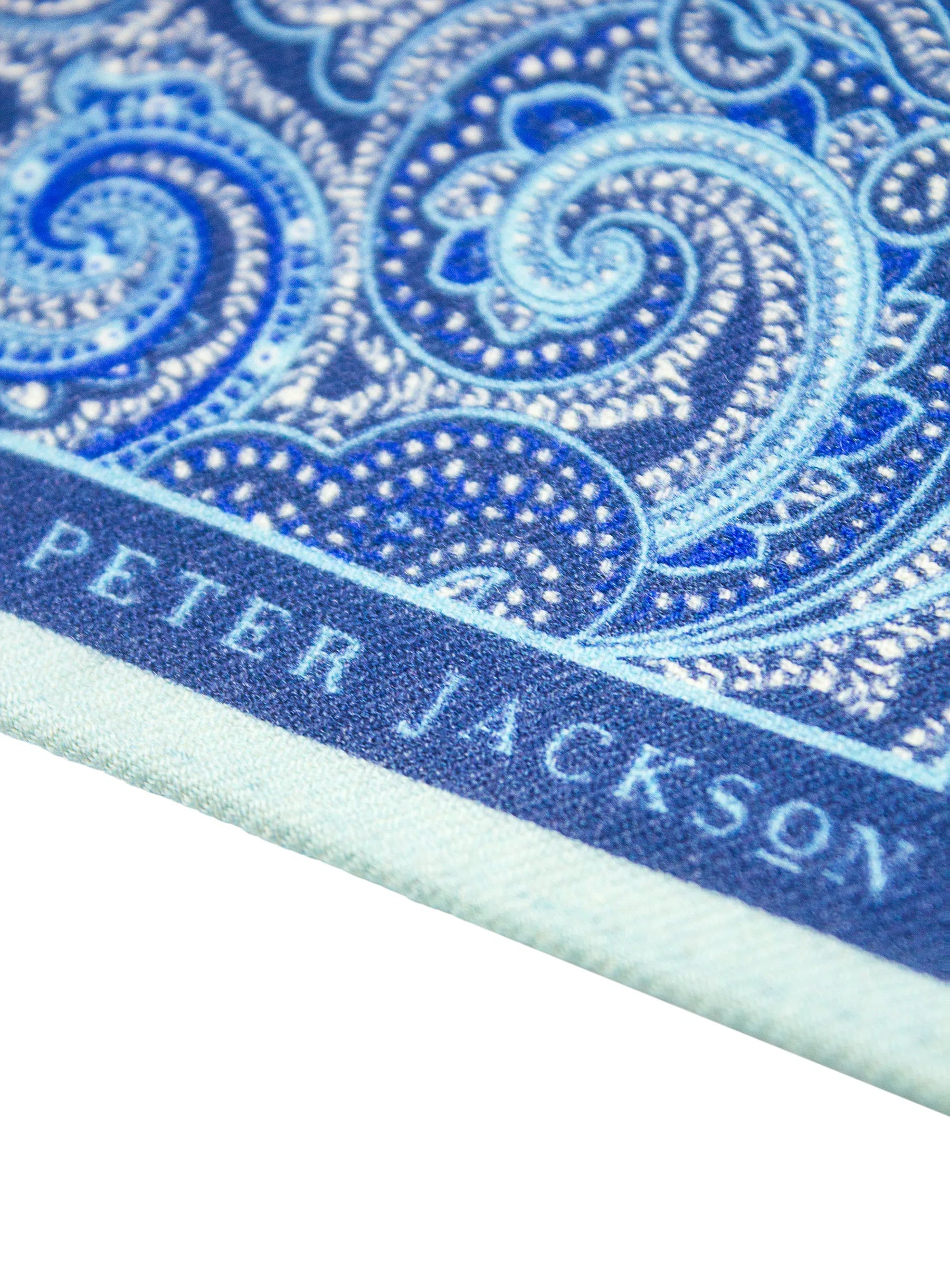 Azure Paisley Pocket Square