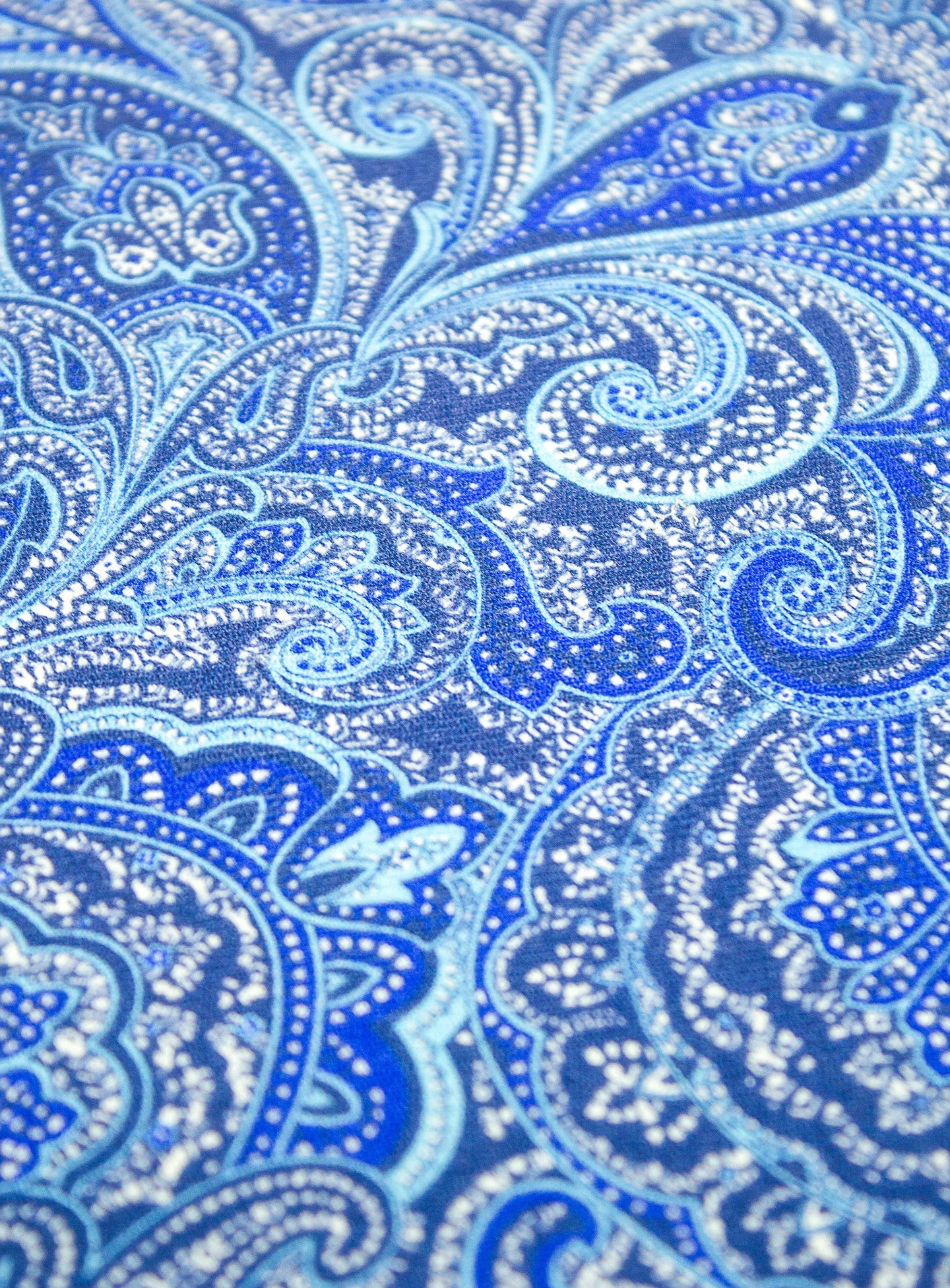 Azure Paisley Pocket Square