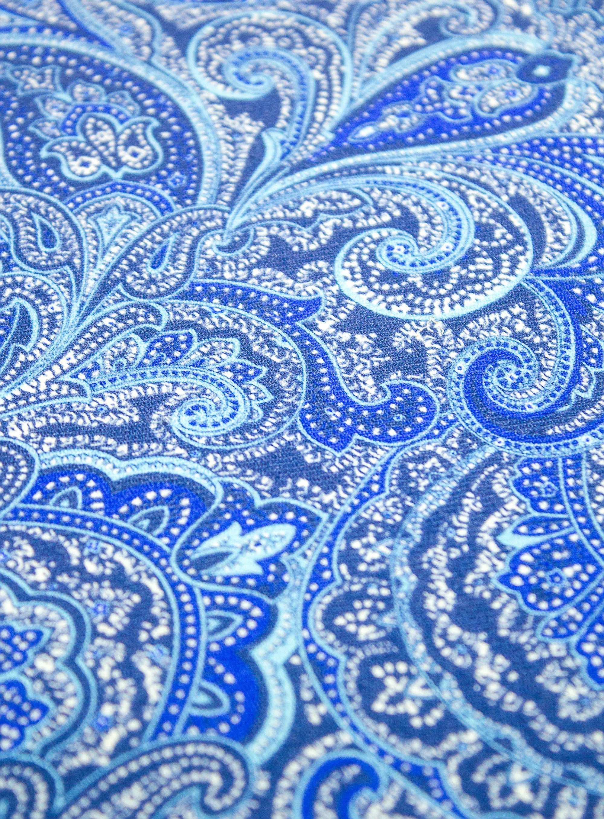 Azure Paisley Pocket Square