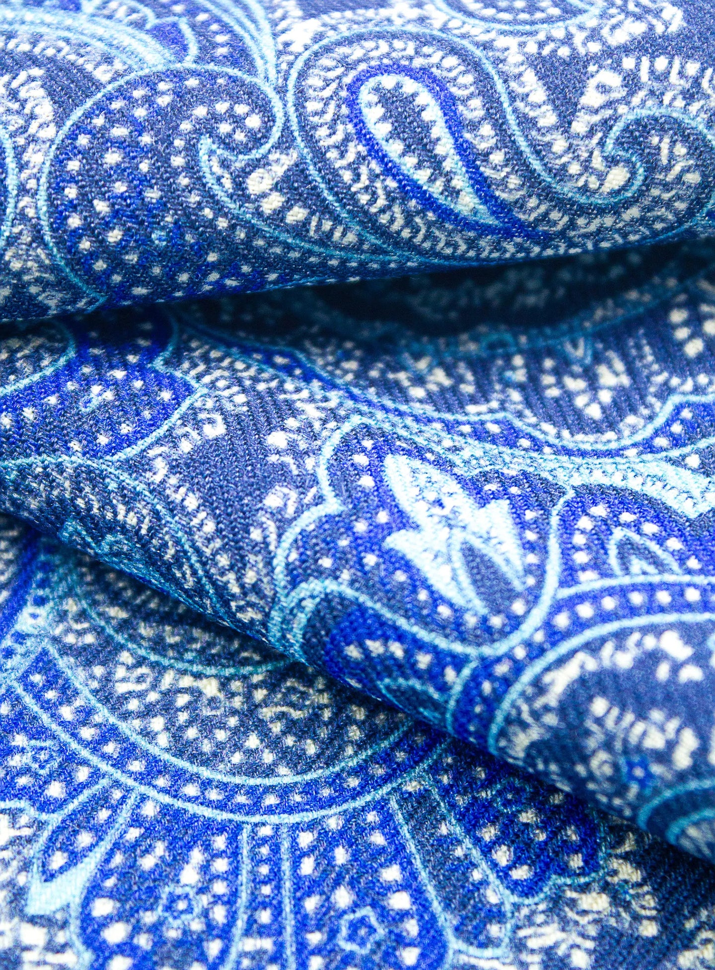 Azure Paisley Pocket Square