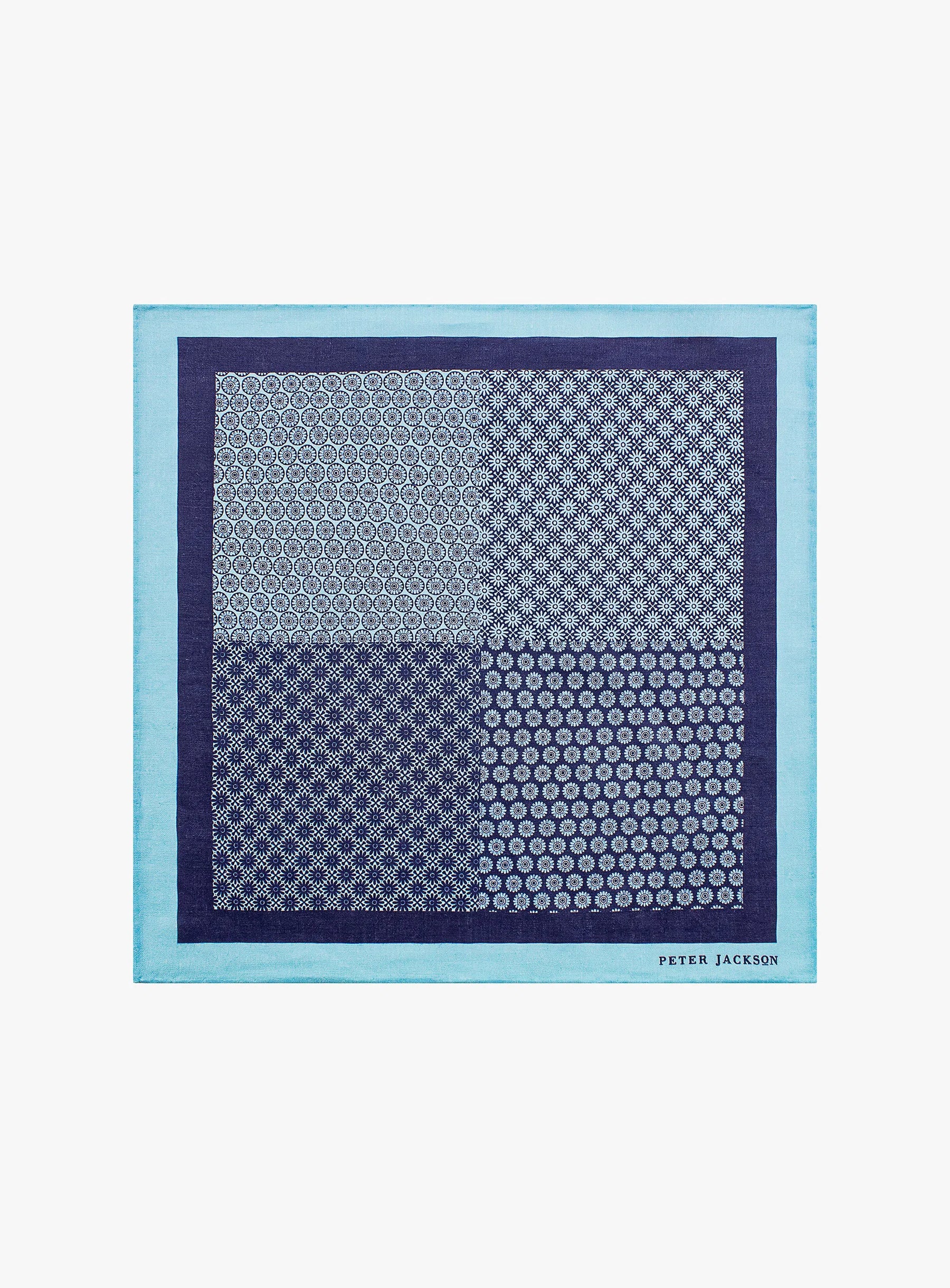 Blue Medley Pocket Square