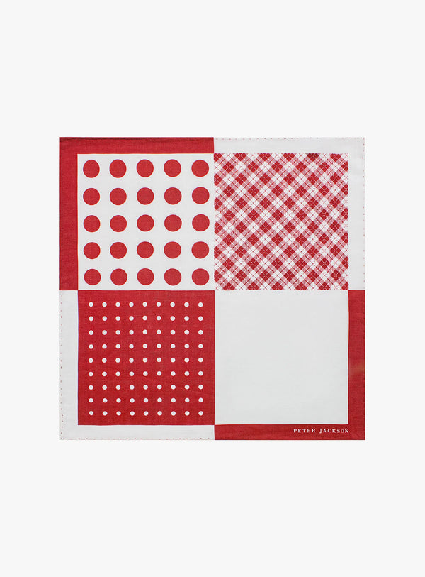Bold Red Medley Pocket Square