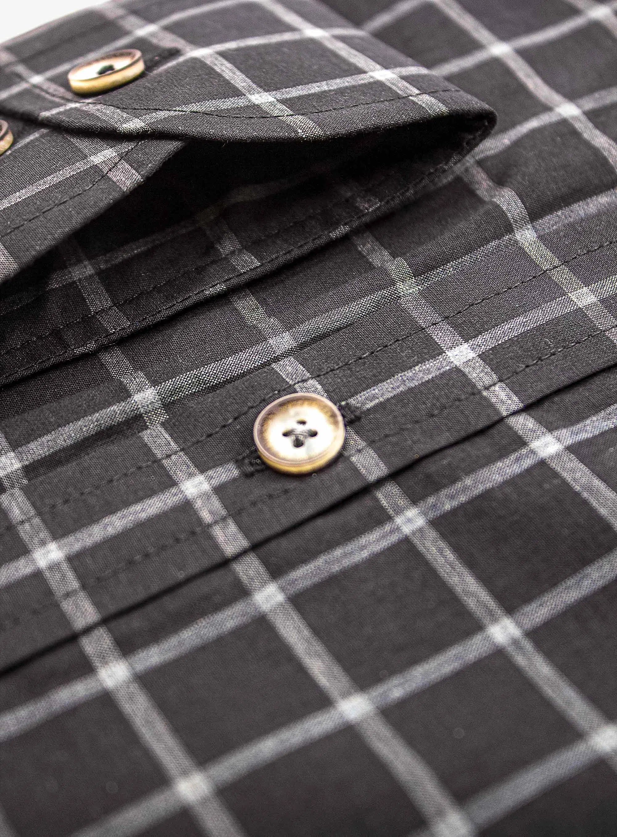 Bolzano Black/Grey Melange Check Shirt