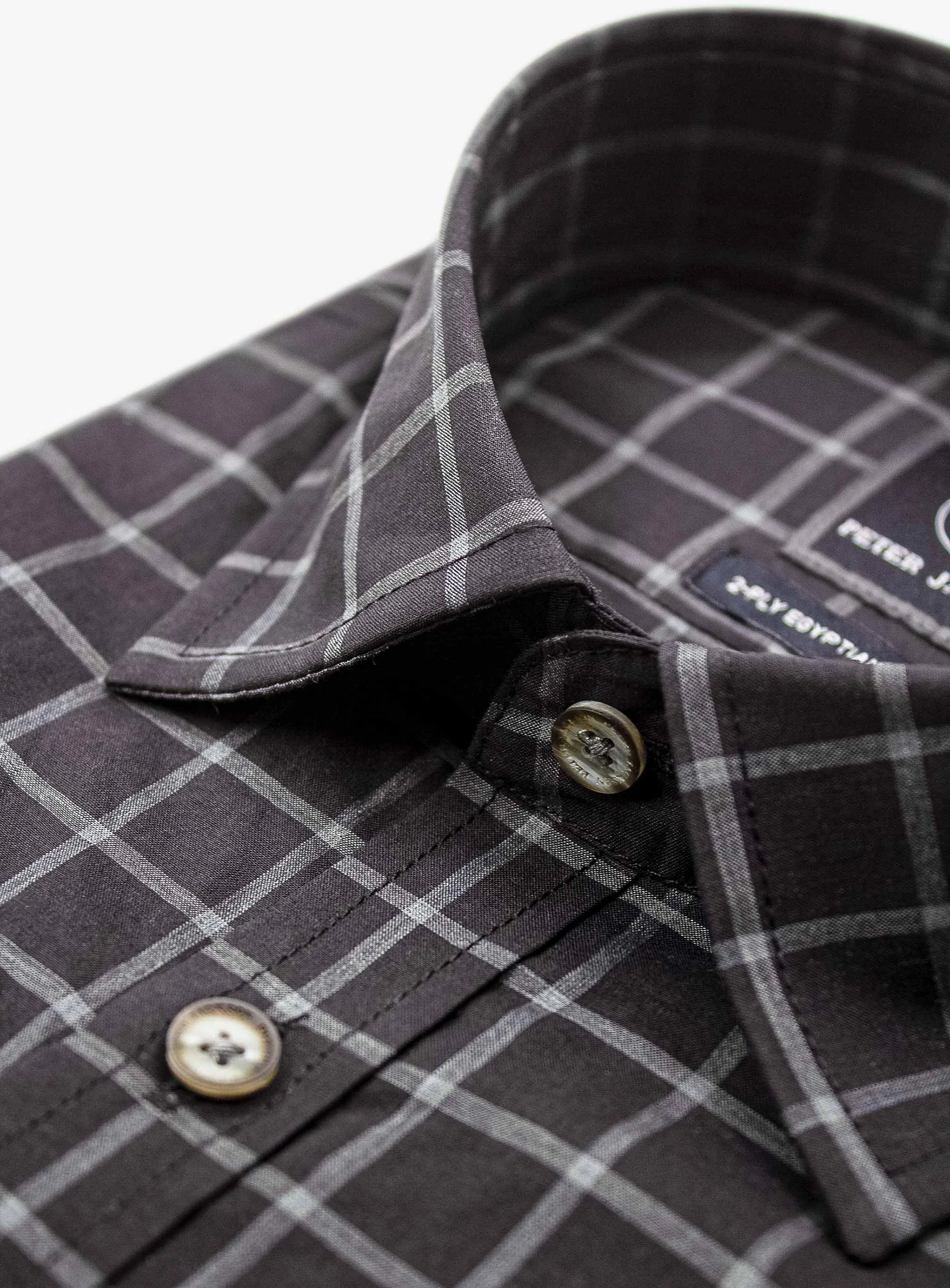 Bolzano Black/Grey Melange Check Shirt