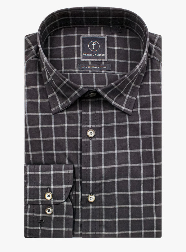 Bolzano Black/Grey Melange Check Shirt