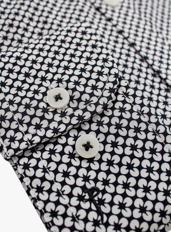 Bolzano Black/White Floral Print Shirt