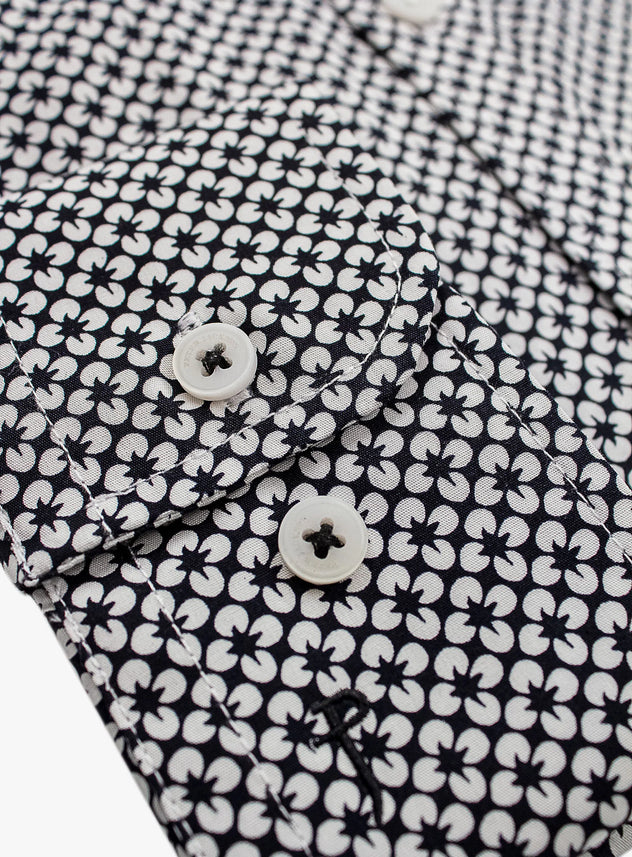 Bolzano Black/White Floral Print Shirt