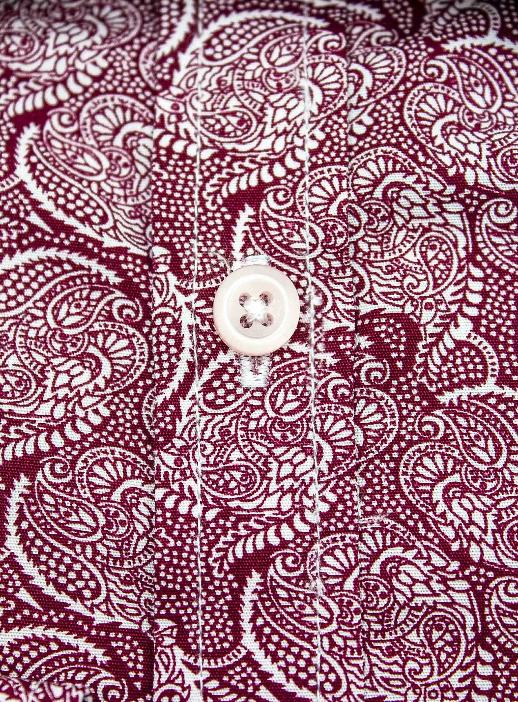 Bolzano Burgundy Paisley Shirt