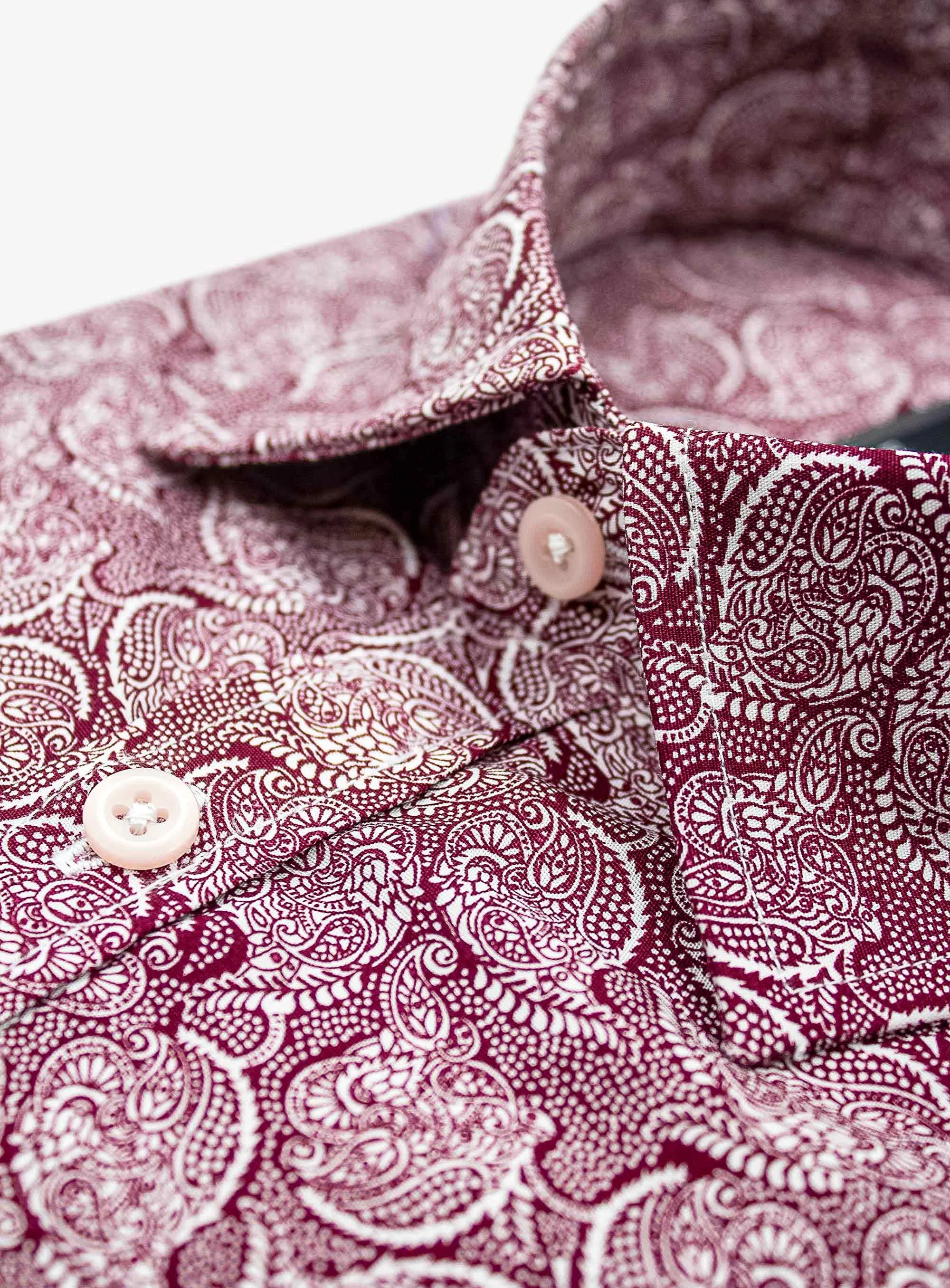 Bolzano Burgundy Paisley Shirt
