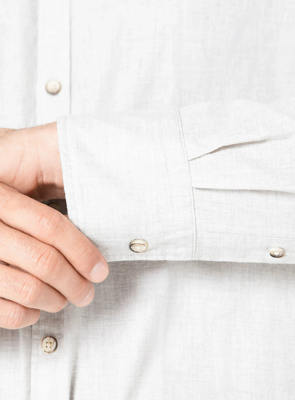 Bolzano Ivory Melange Flannel Shirt