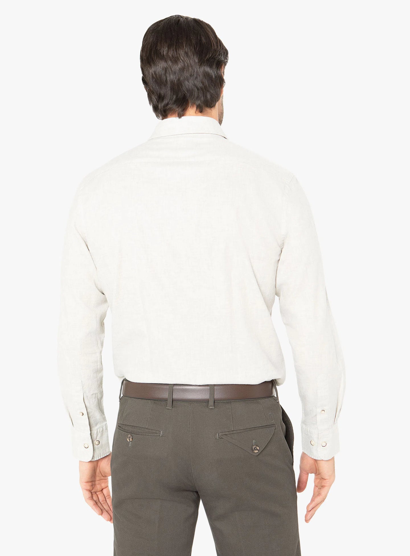 Bolzano Ivory Melange Flannel Shirt