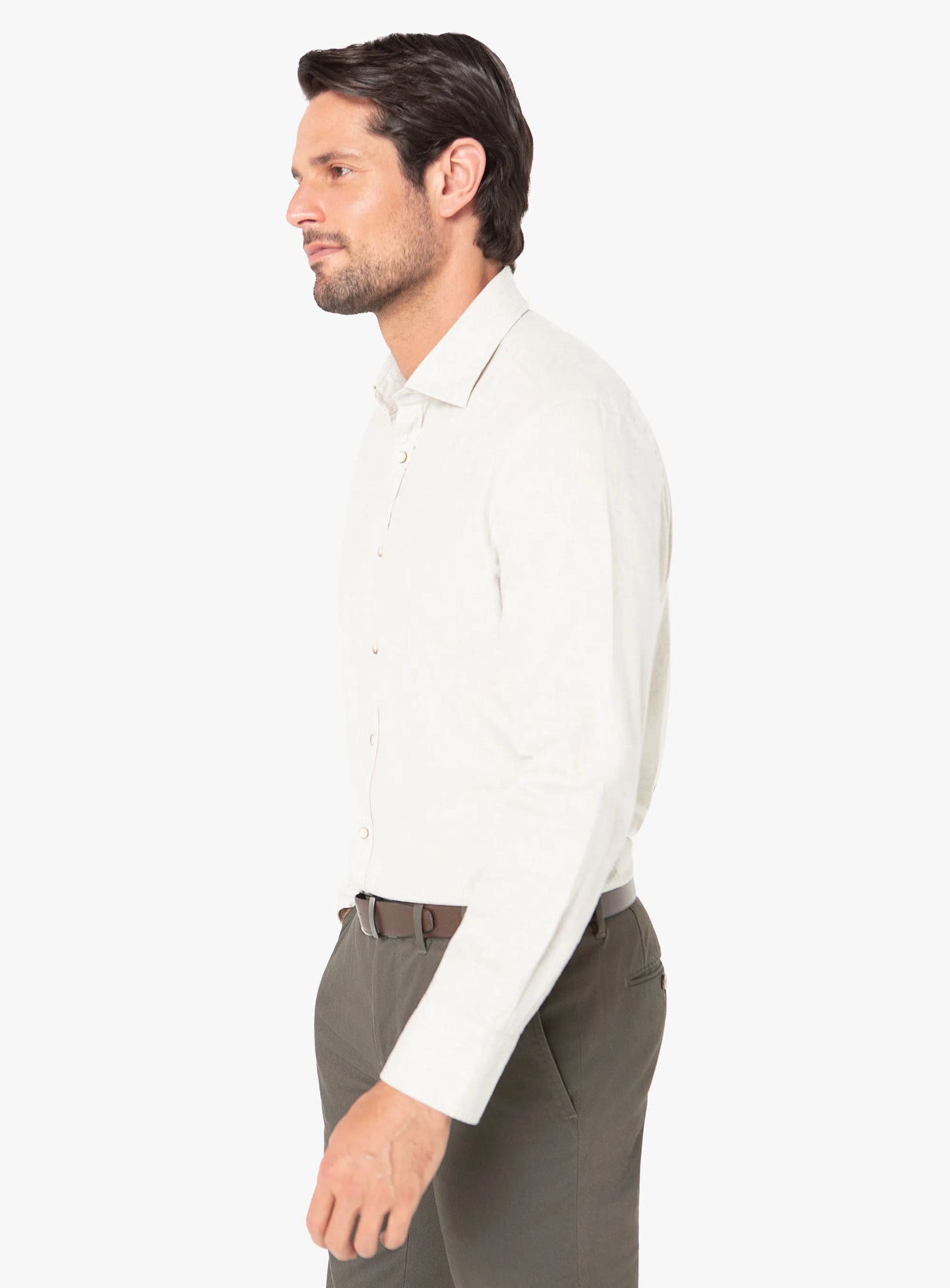 Bolzano Ivory Melange Flannel Shirt
