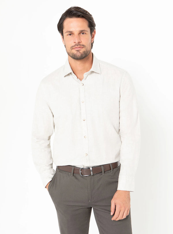Bolzano Ivory Melange Flannel Shirt
