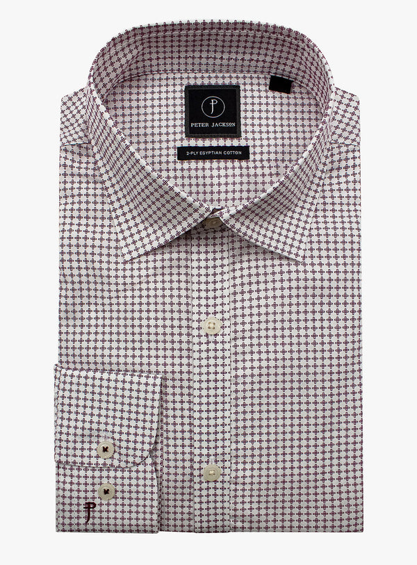 Bolzano Mulberry/White Print Shirt