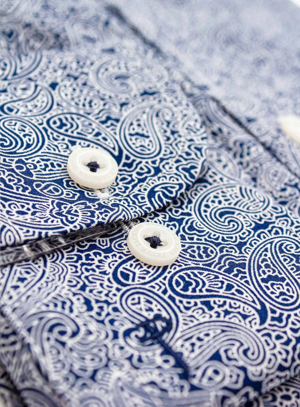 Bolzano Navy Paisley Shirt